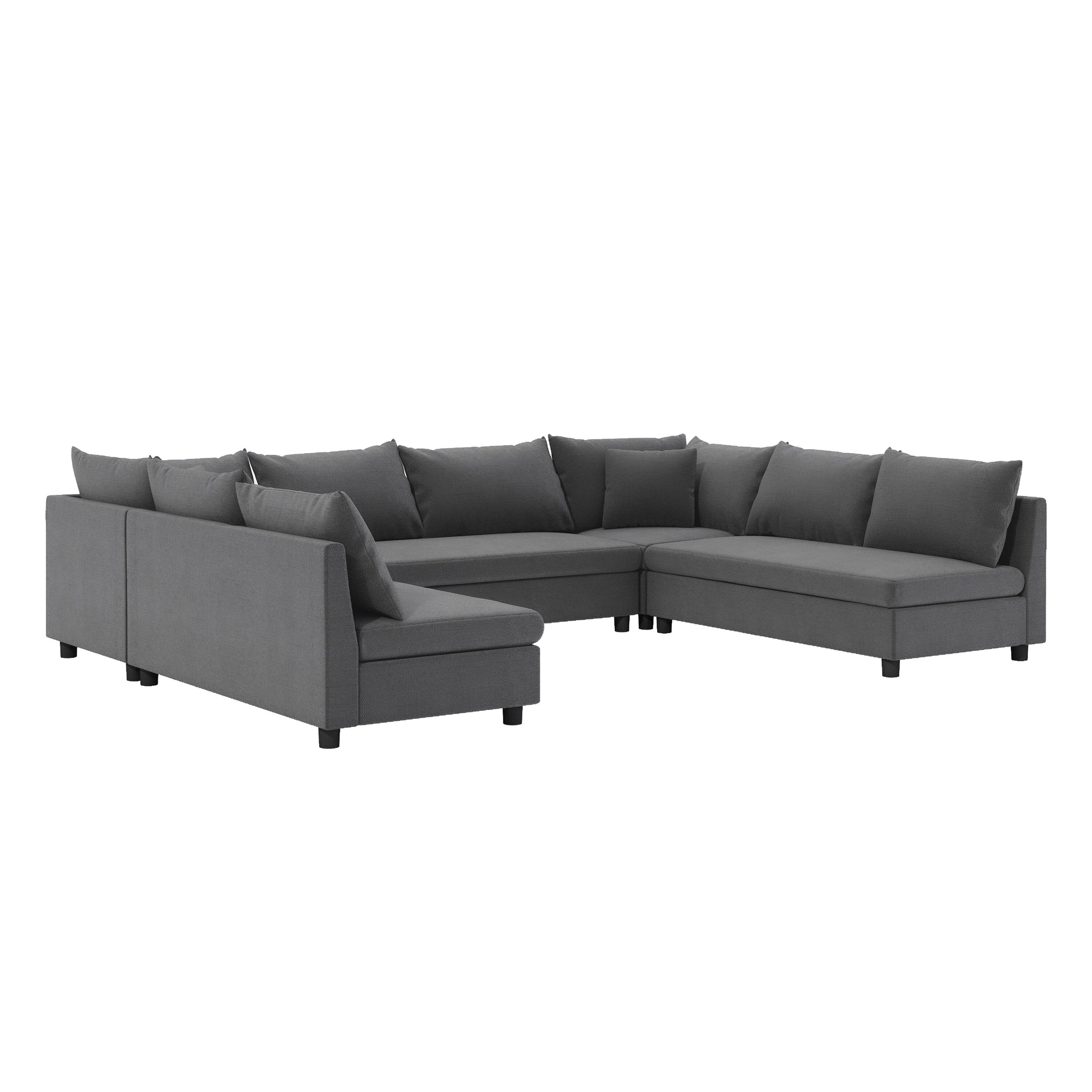 Sectional Sofa,Reversible U Shaped Chenille Couch Set,Free Combination,Oversized 8 Seat Convertible Sofa