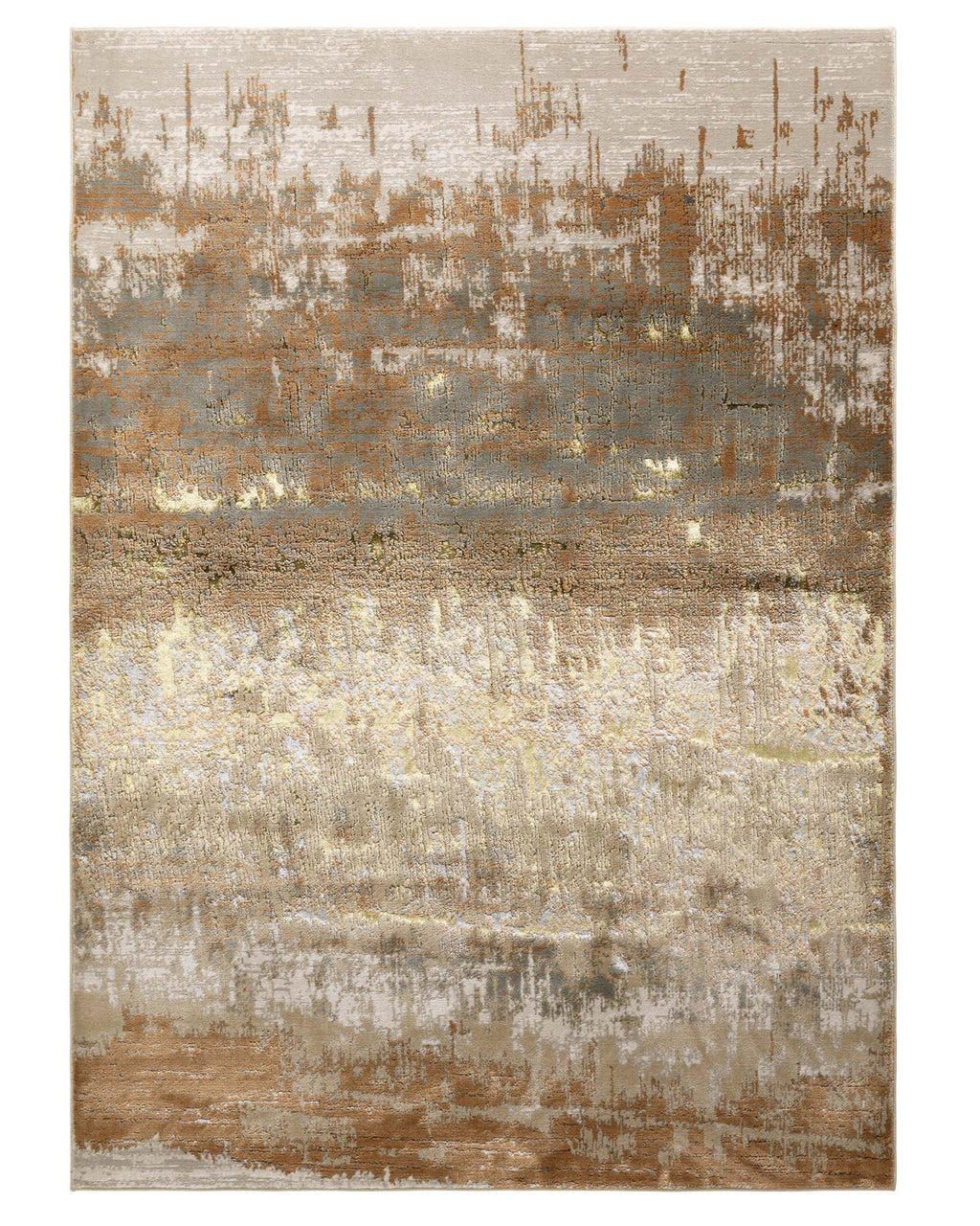 Sepia mixed metallics textured medium rug