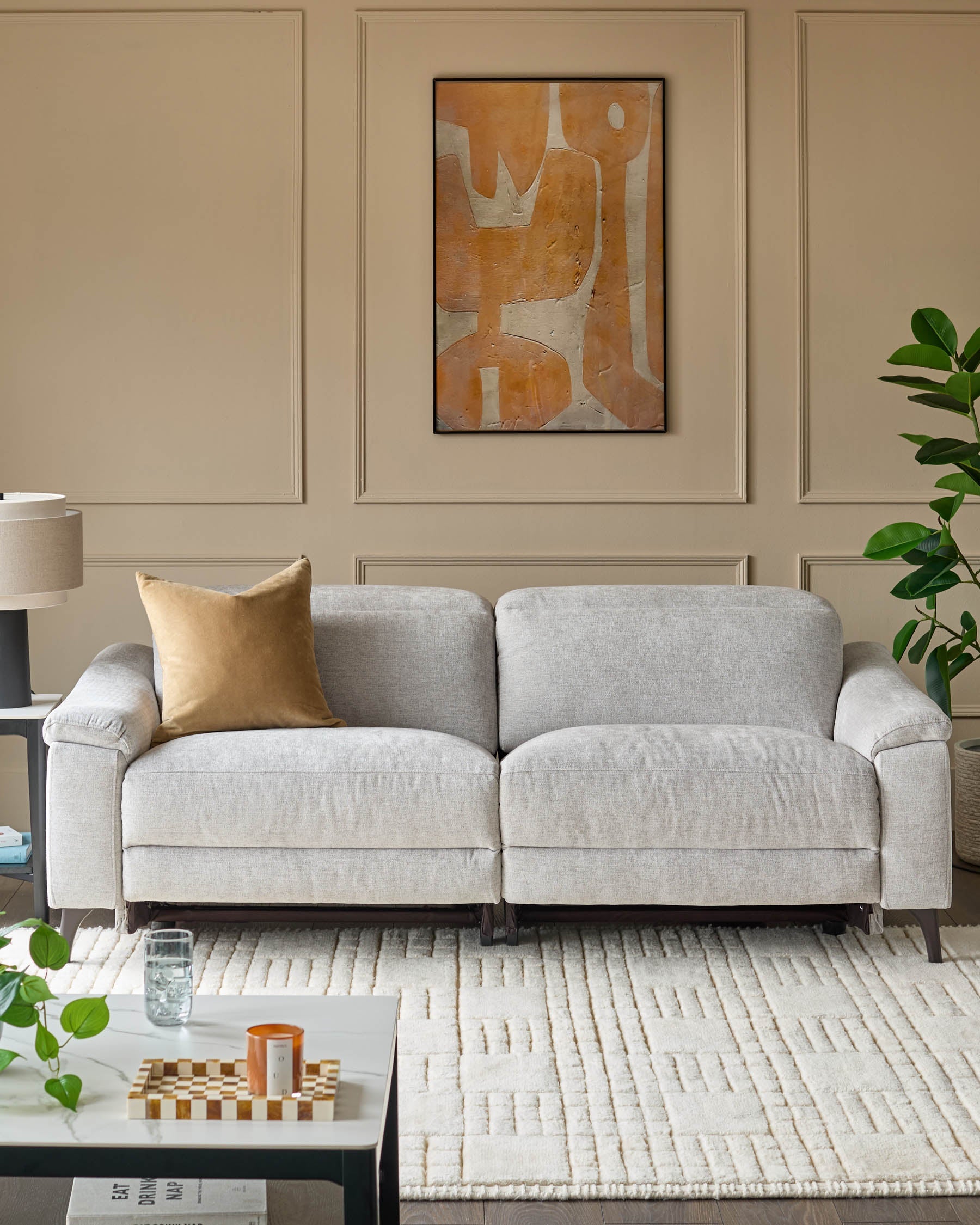 Serene Grey Fabric 3 Seater Recliner Sofa