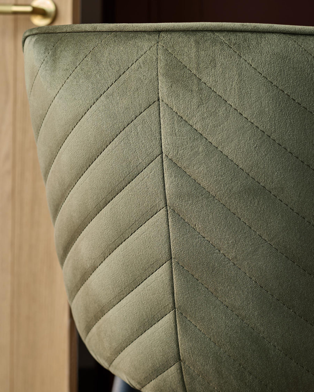 Serena olive green velvet bar stool