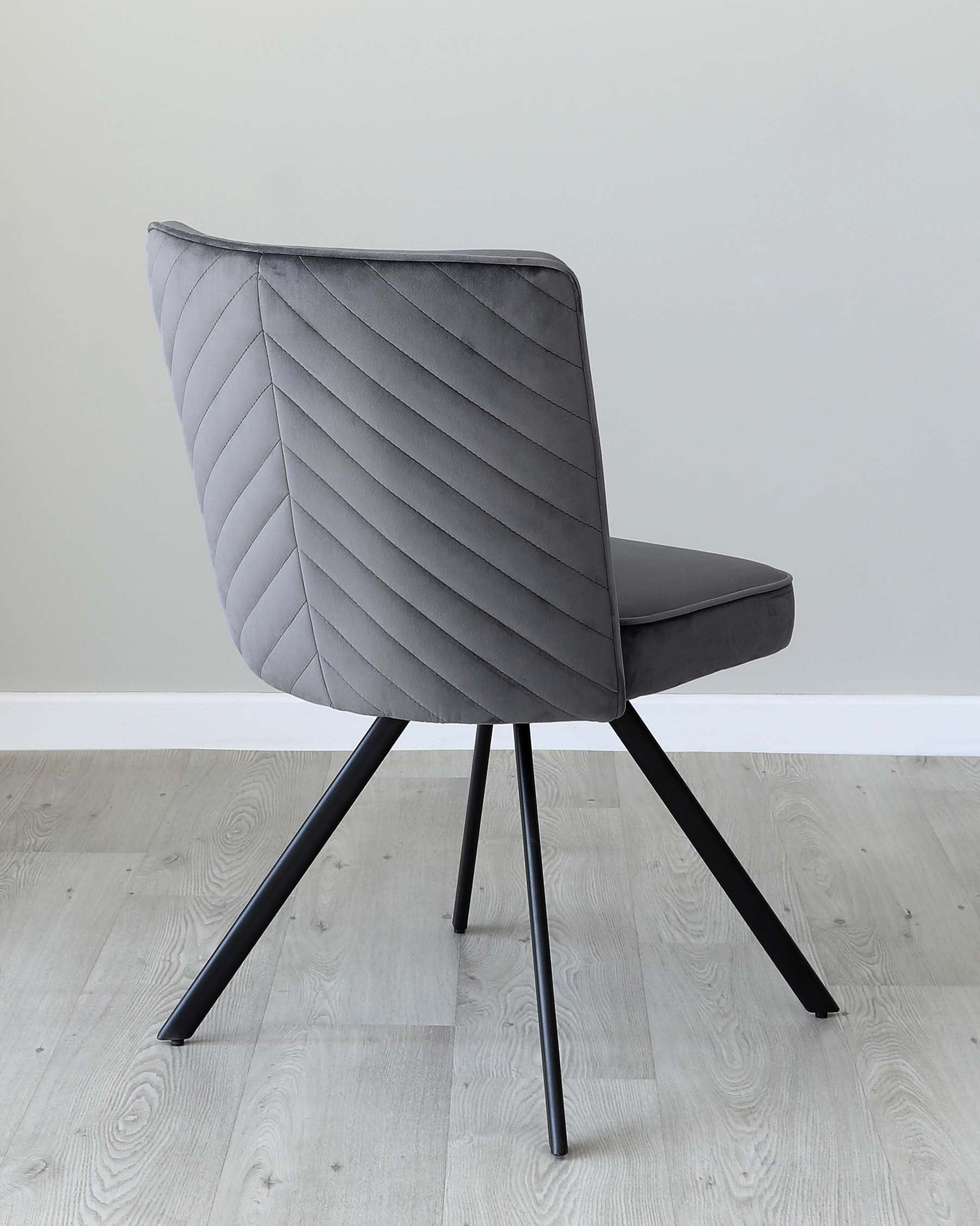 Serena Dark Grey Velvet Swivel Chair