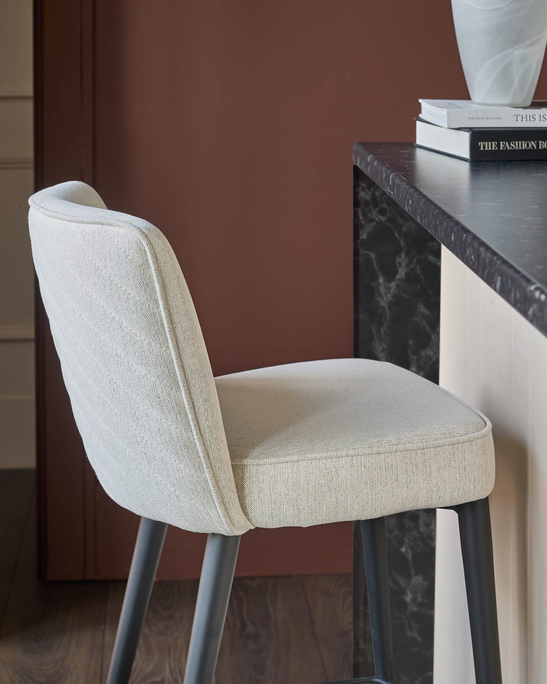 Serena ivory dual tone fabric bar stool