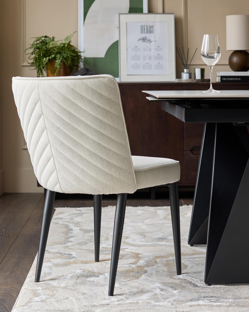 Serena ivory dual tone fabric dining chair