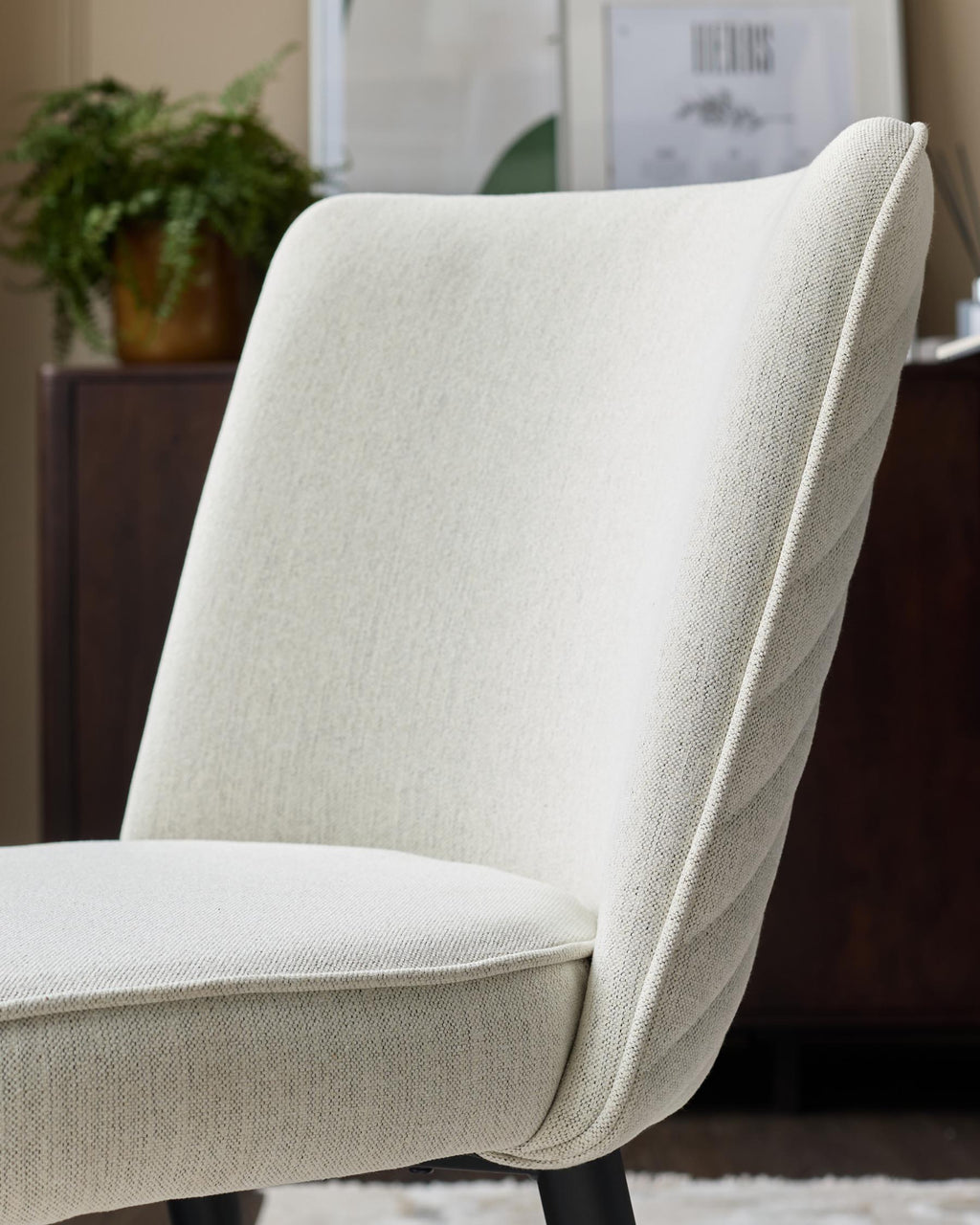 Serena ivory dual tone fabric dining chair