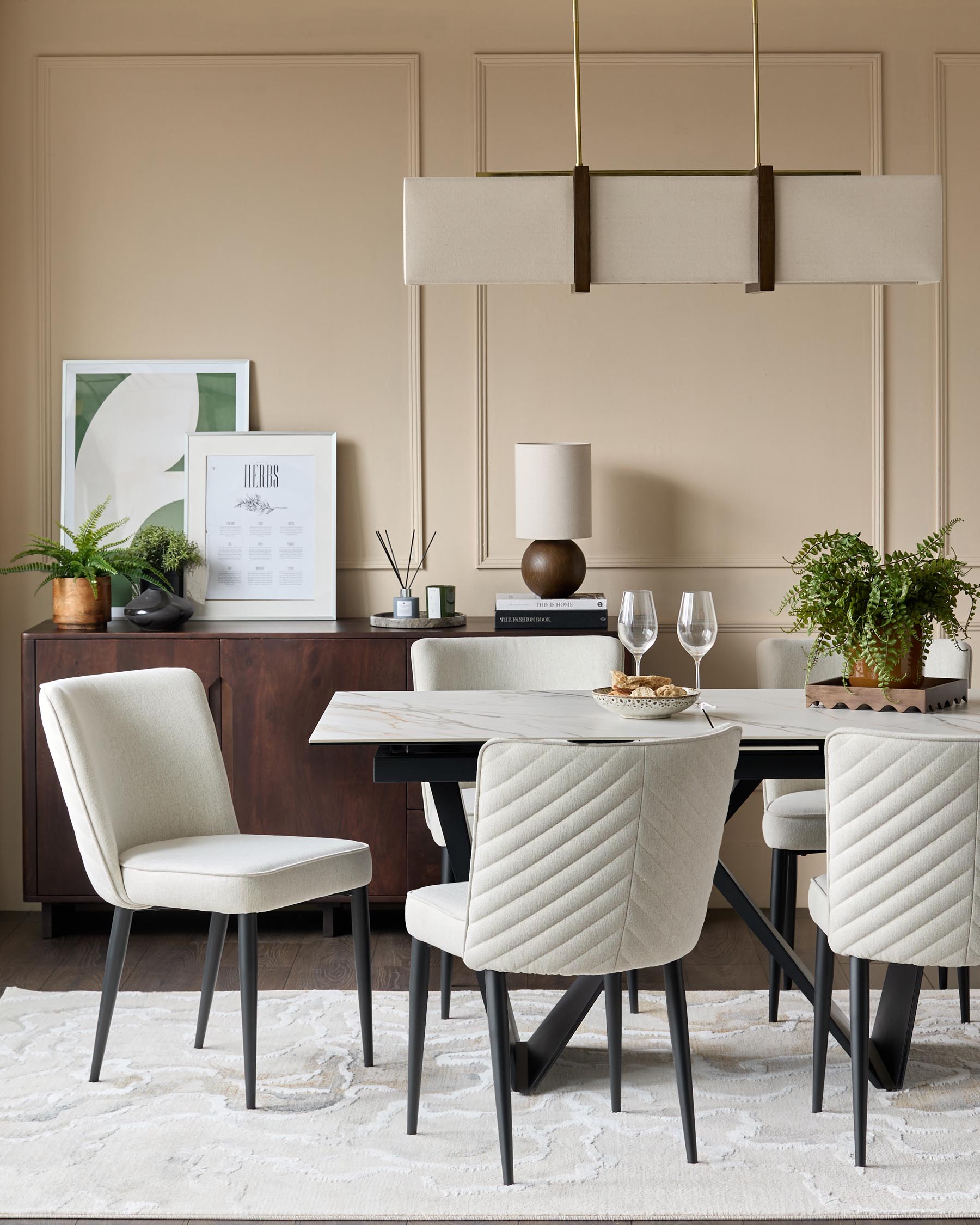 Serena ivory dual tone fabric dining chair