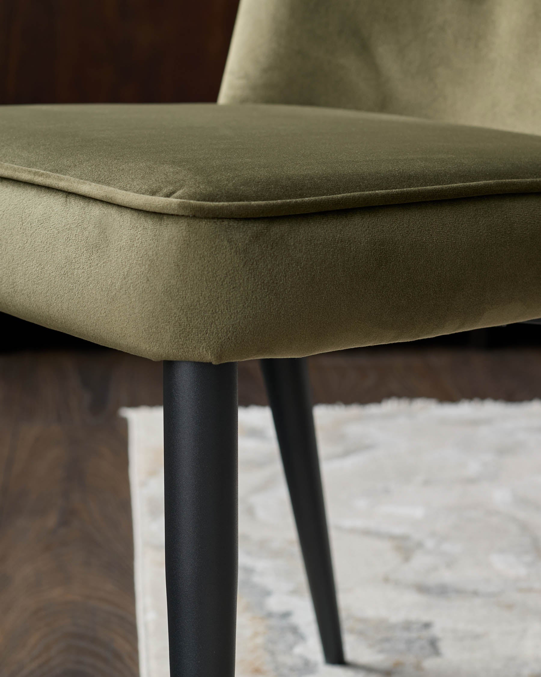 Serena olive green velvet dining chair
