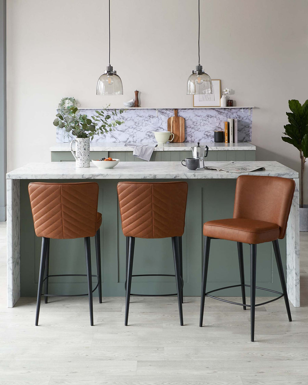 Serena tan faux leather bar stool