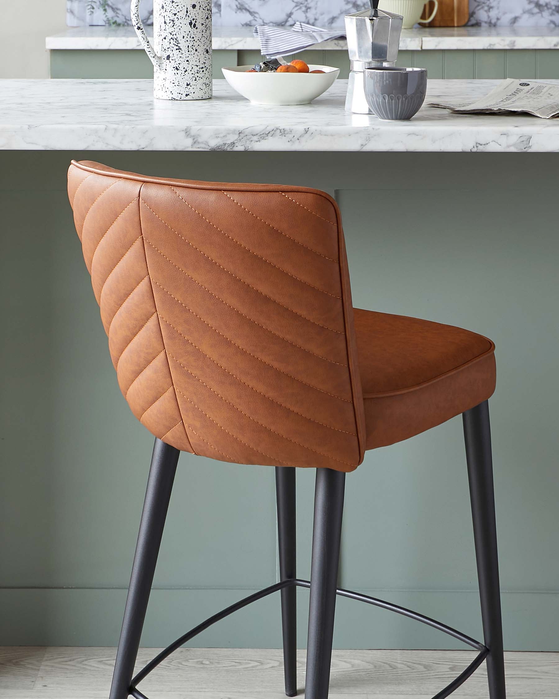 Serena tan faux leather bar stool
