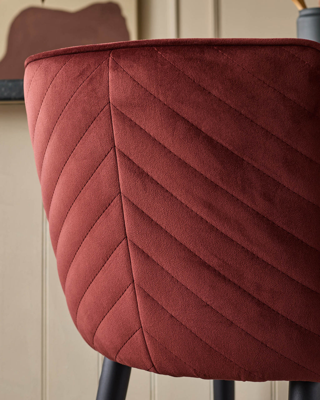 Serena toffee red velvet bar stool