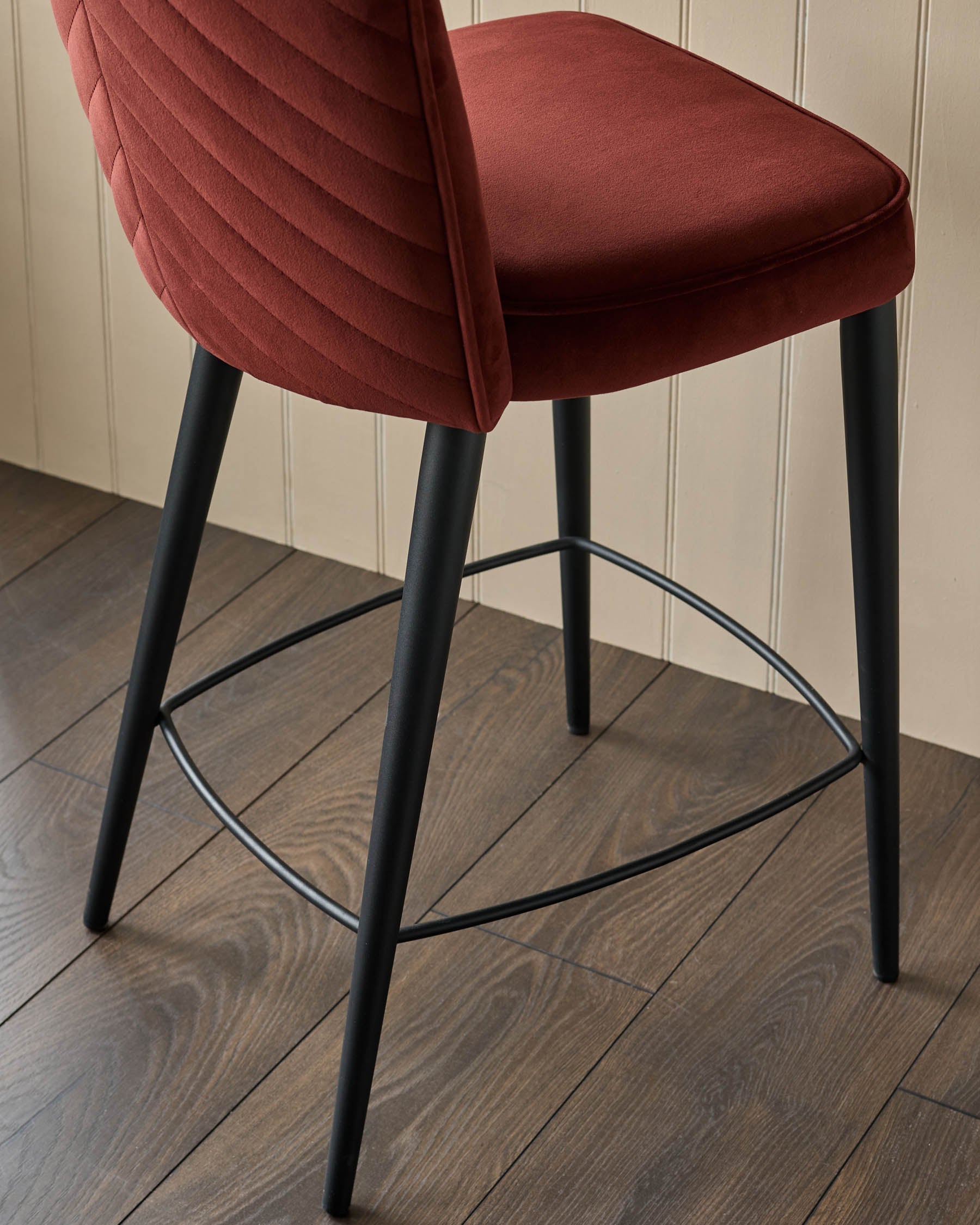 Serena toffee red velvet bar stool