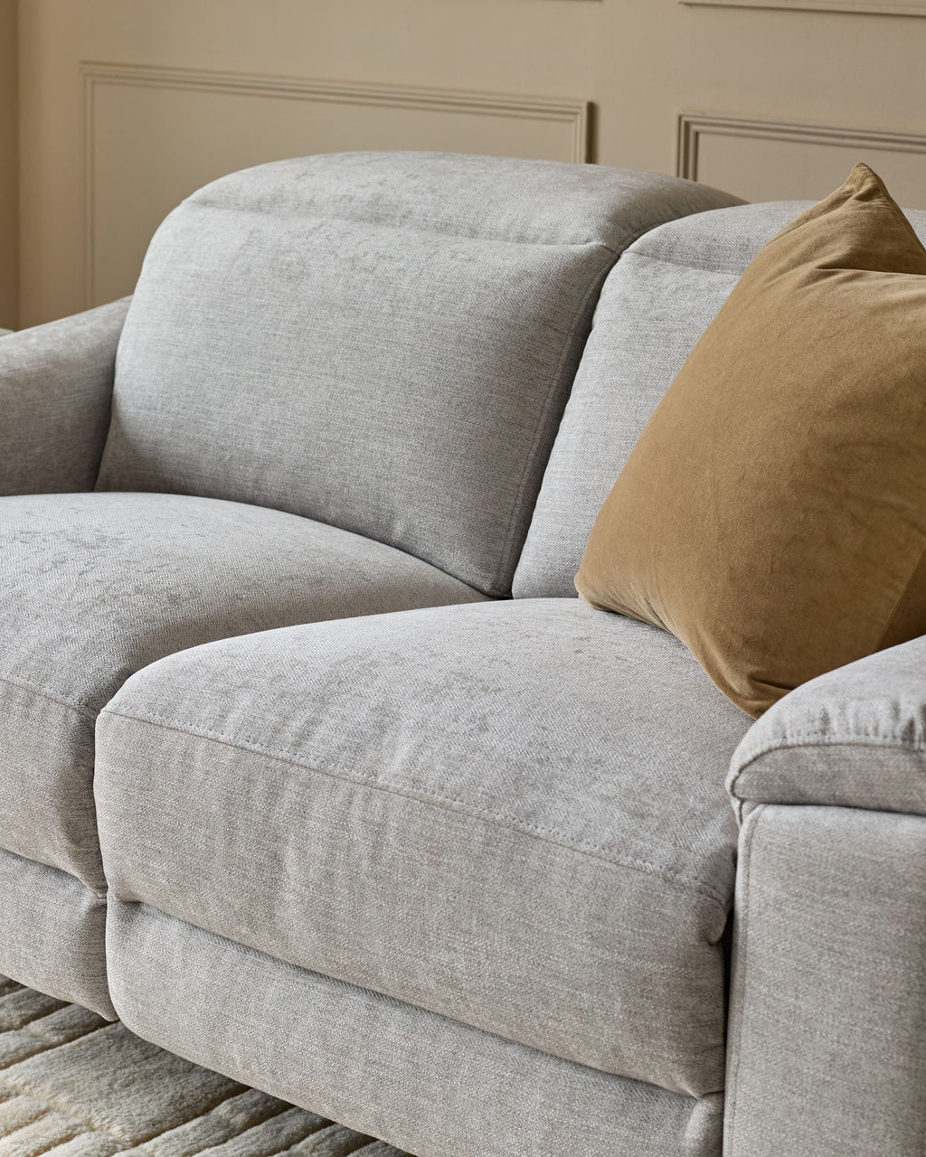 Serene Grey Fabric 2 Seater Recliner Sofa