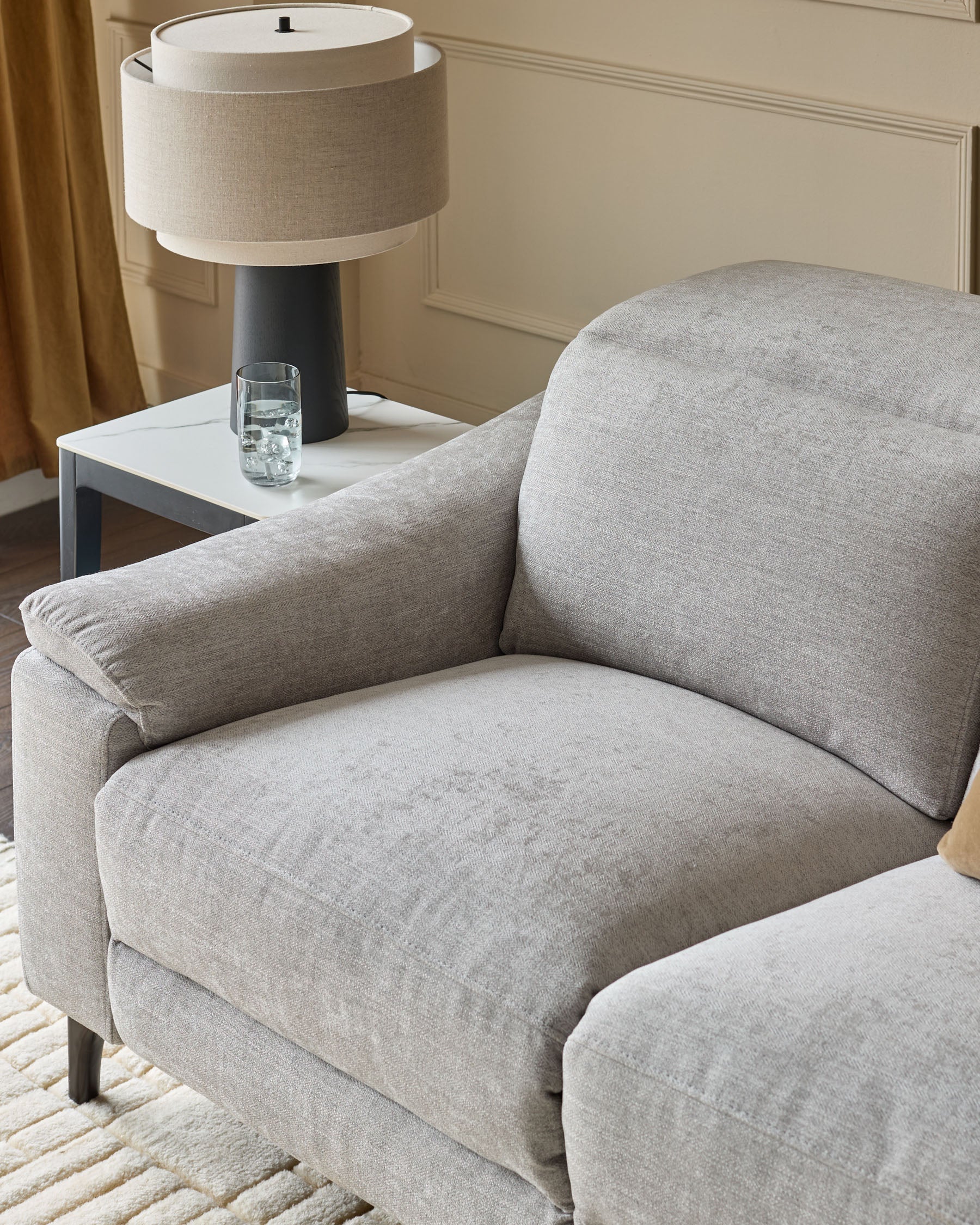 Serene Grey Fabric 2 Seater Recliner Sofa