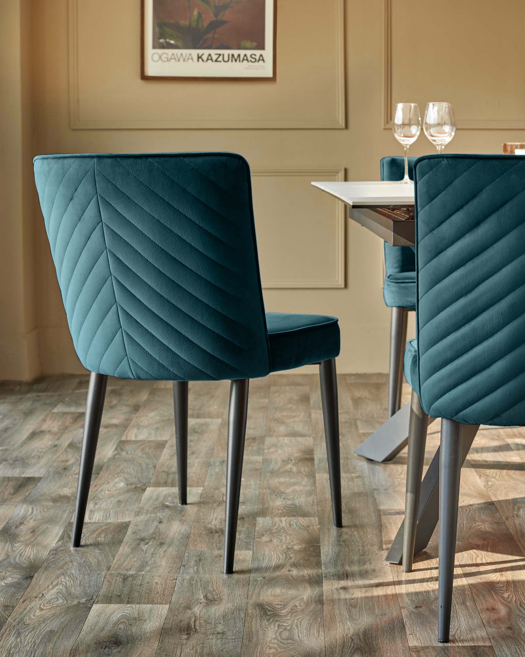 Serena Dark Teal Velvet Dining Chair