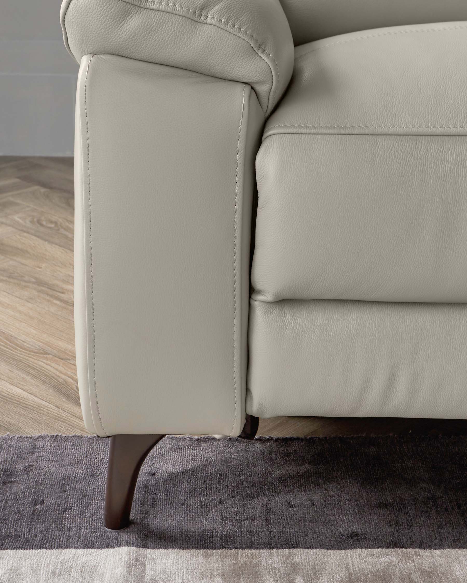 Serene Light Grey Leather 2 Seater Recliner Sofa