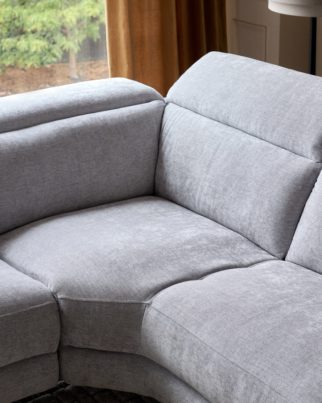 Serene Grey Fabric Recliner Right Corner Chaise Sofa