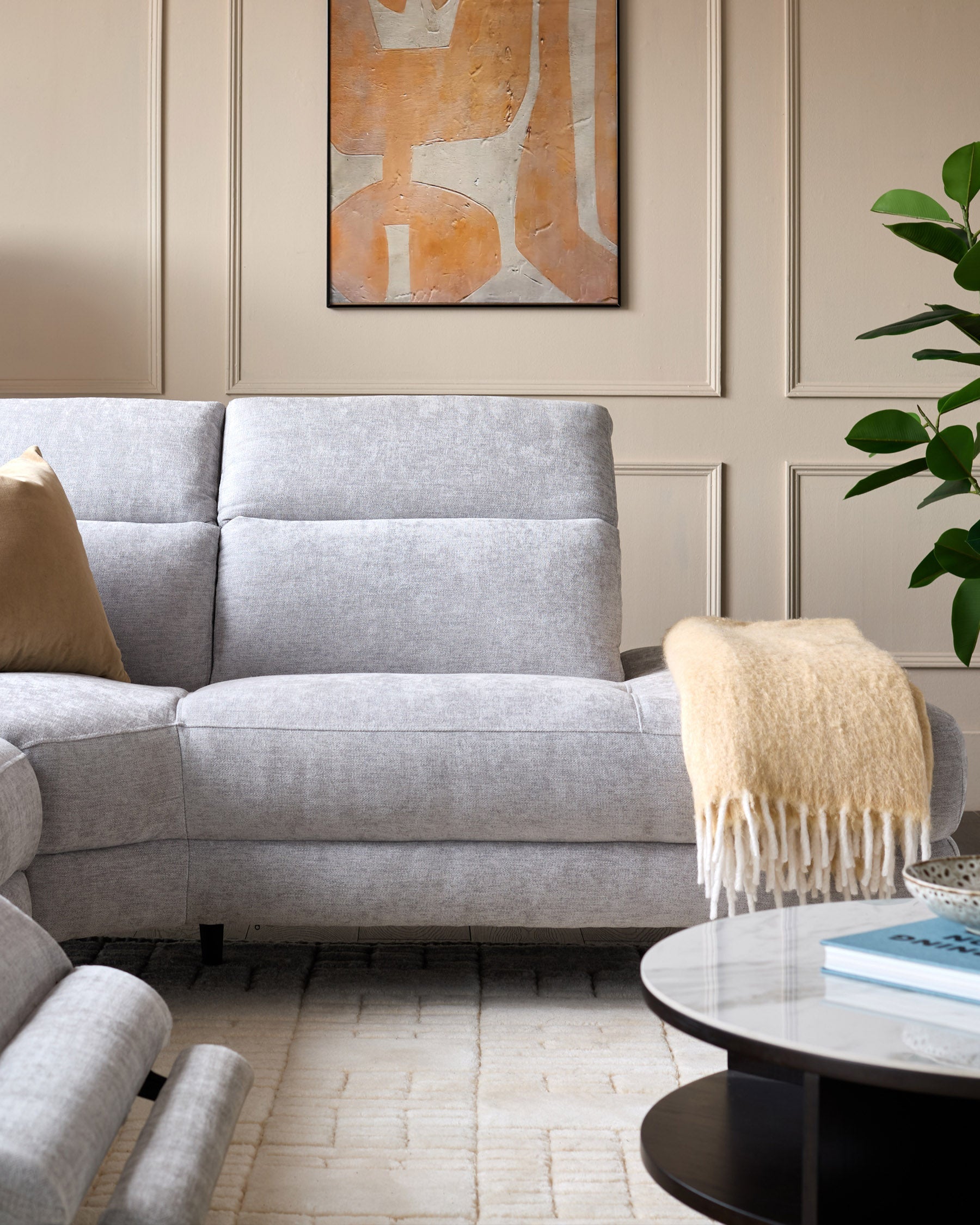 Serene Grey Fabric Recliner Right Corner Chaise Sofa