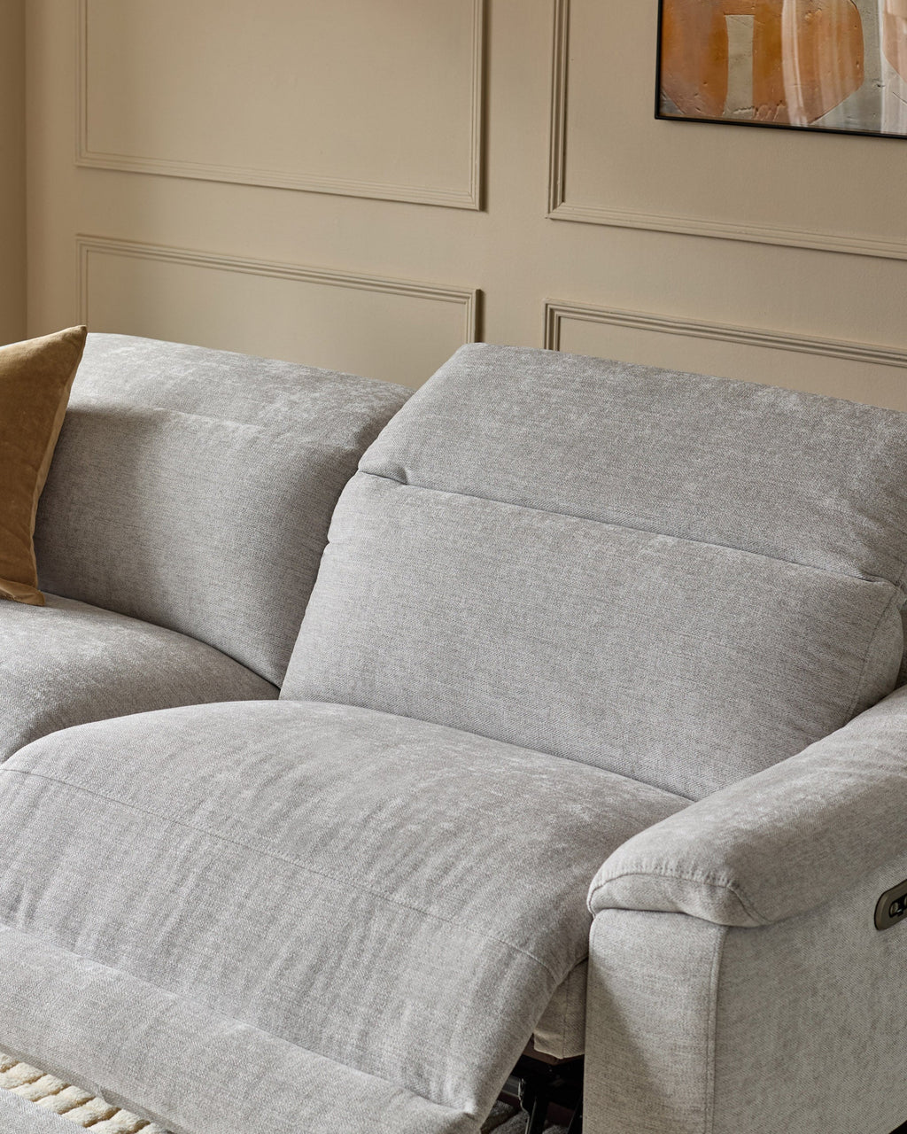 Serene Grey Fabric 3 Seater Recliner Sofa