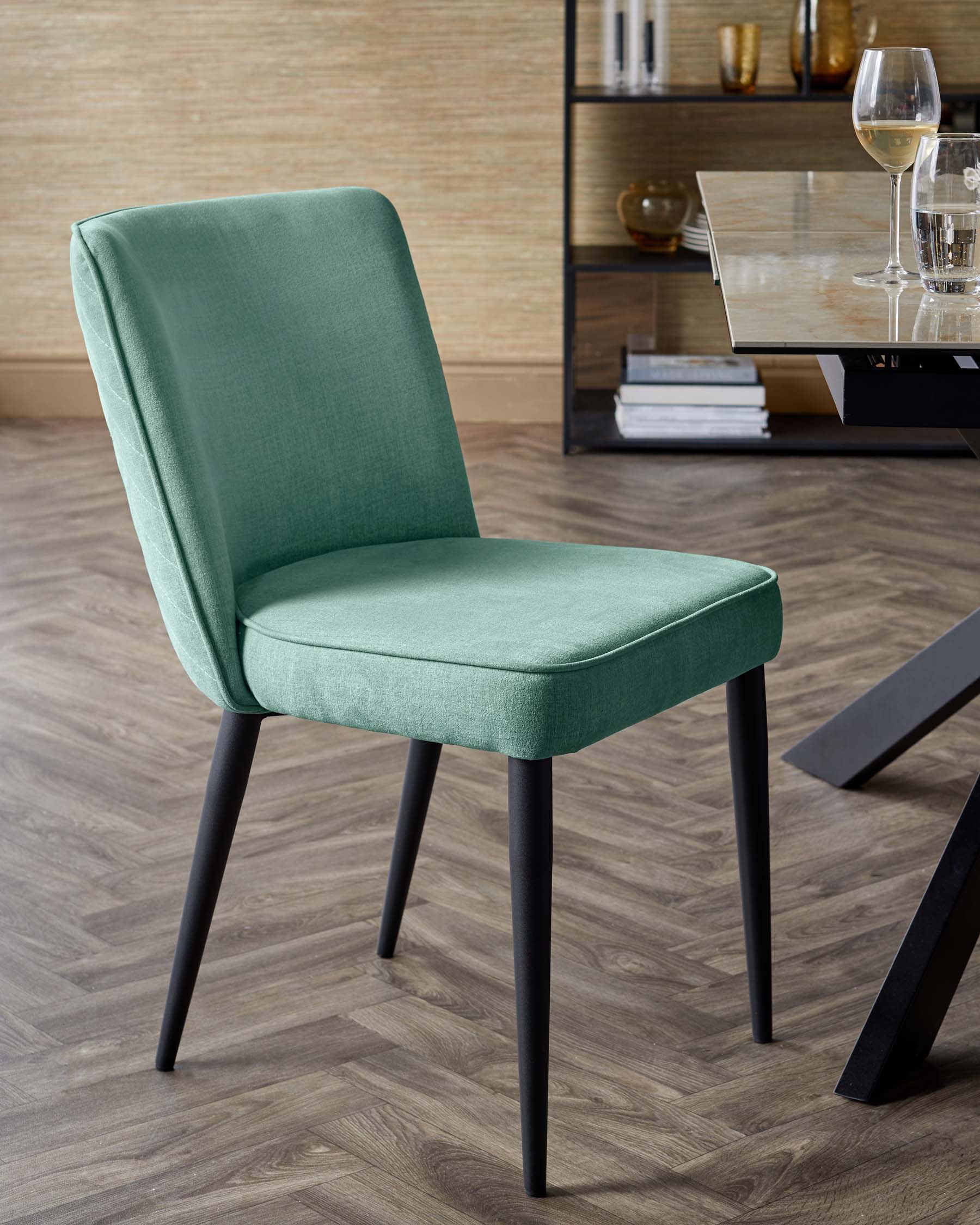 Serena sage green chenille dining chair