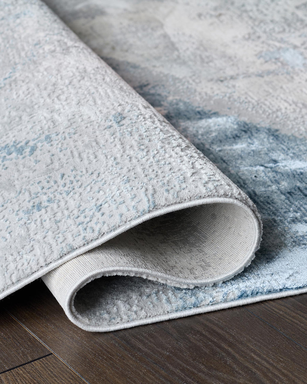Sienna blue grey textured medium rug