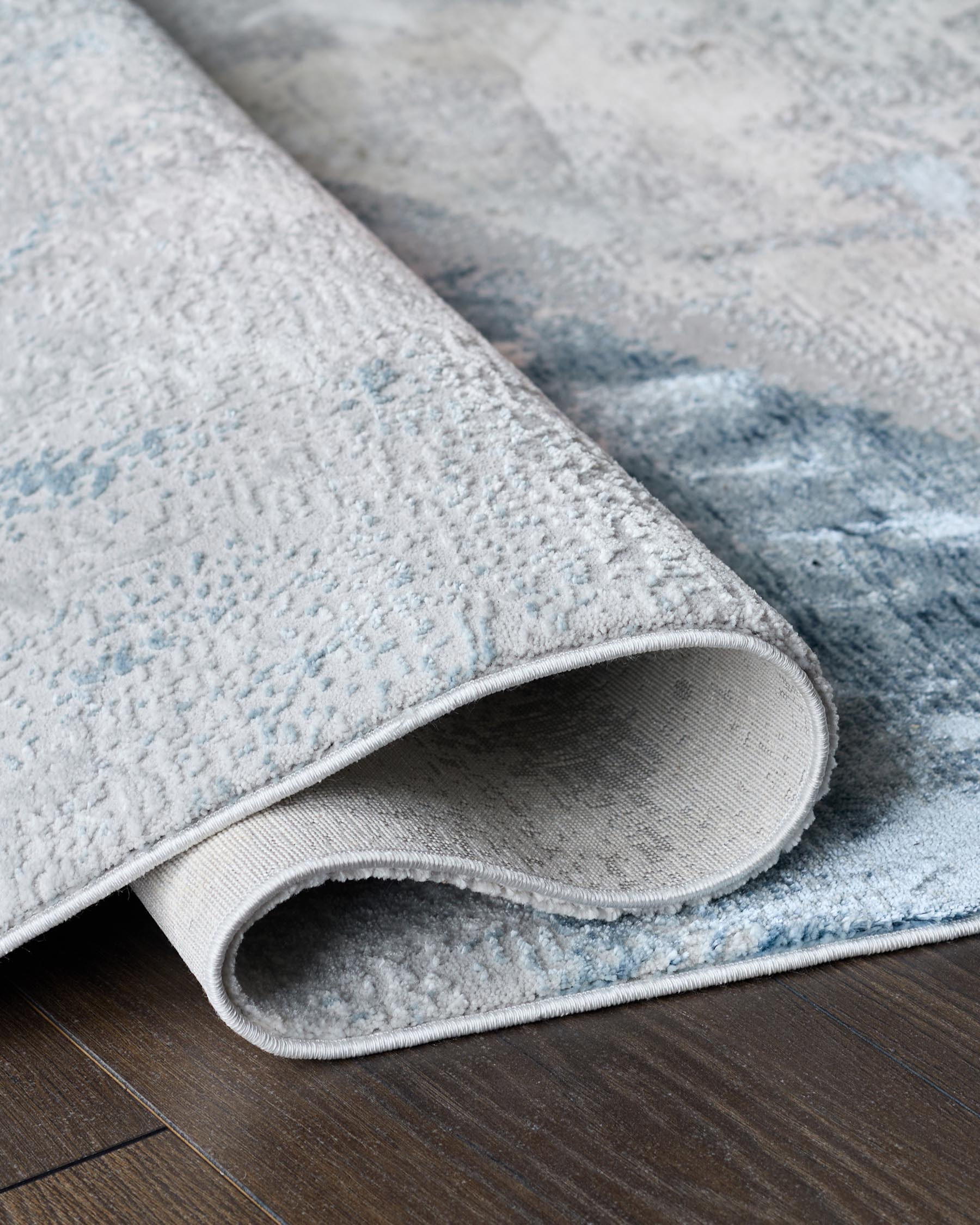 Sienna blue grey textured small rug