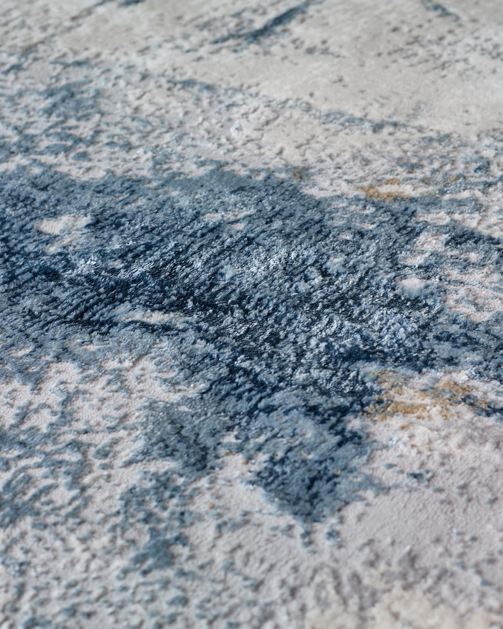 Sienna blue grey textured medium rug