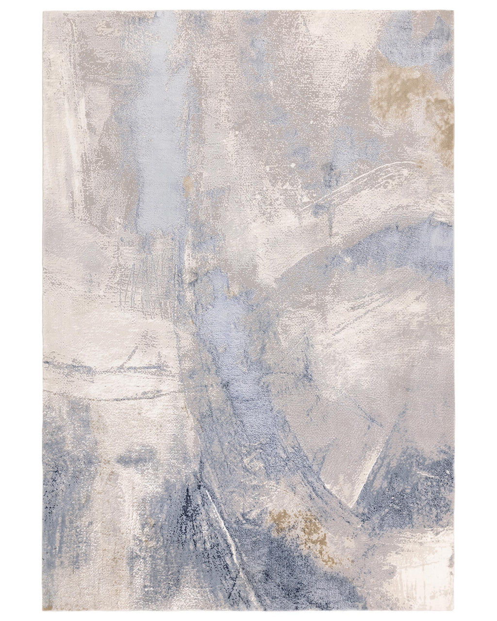 Sienna blue grey textured large rug