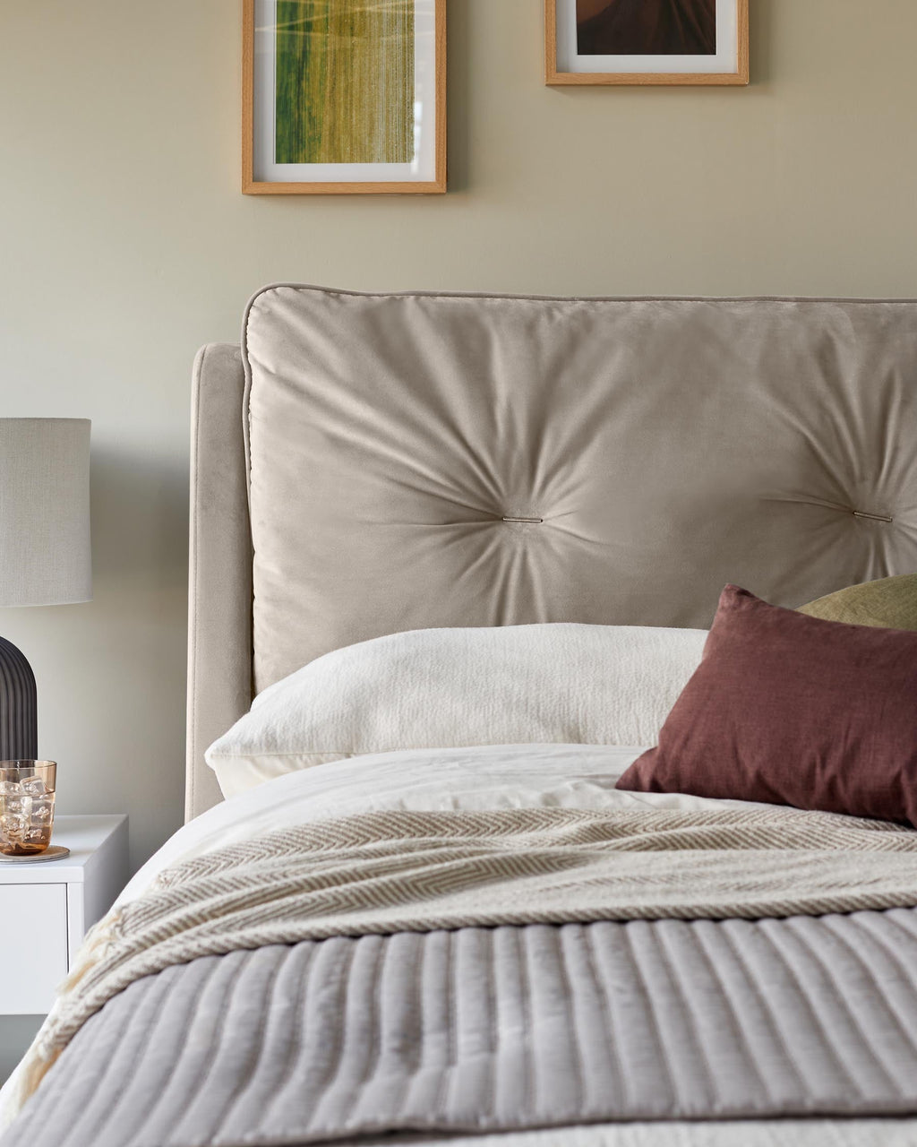 Siesta champagne velvet super king size ottoman storage bed