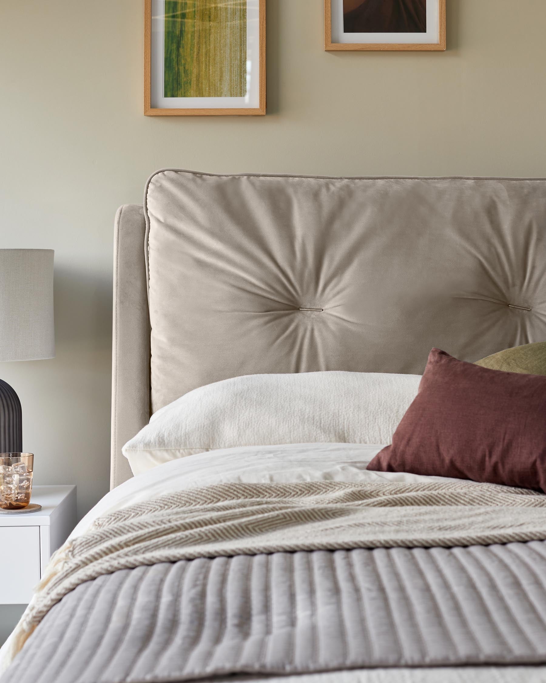 Siesta champagne velvet super king size ottoman storage bed