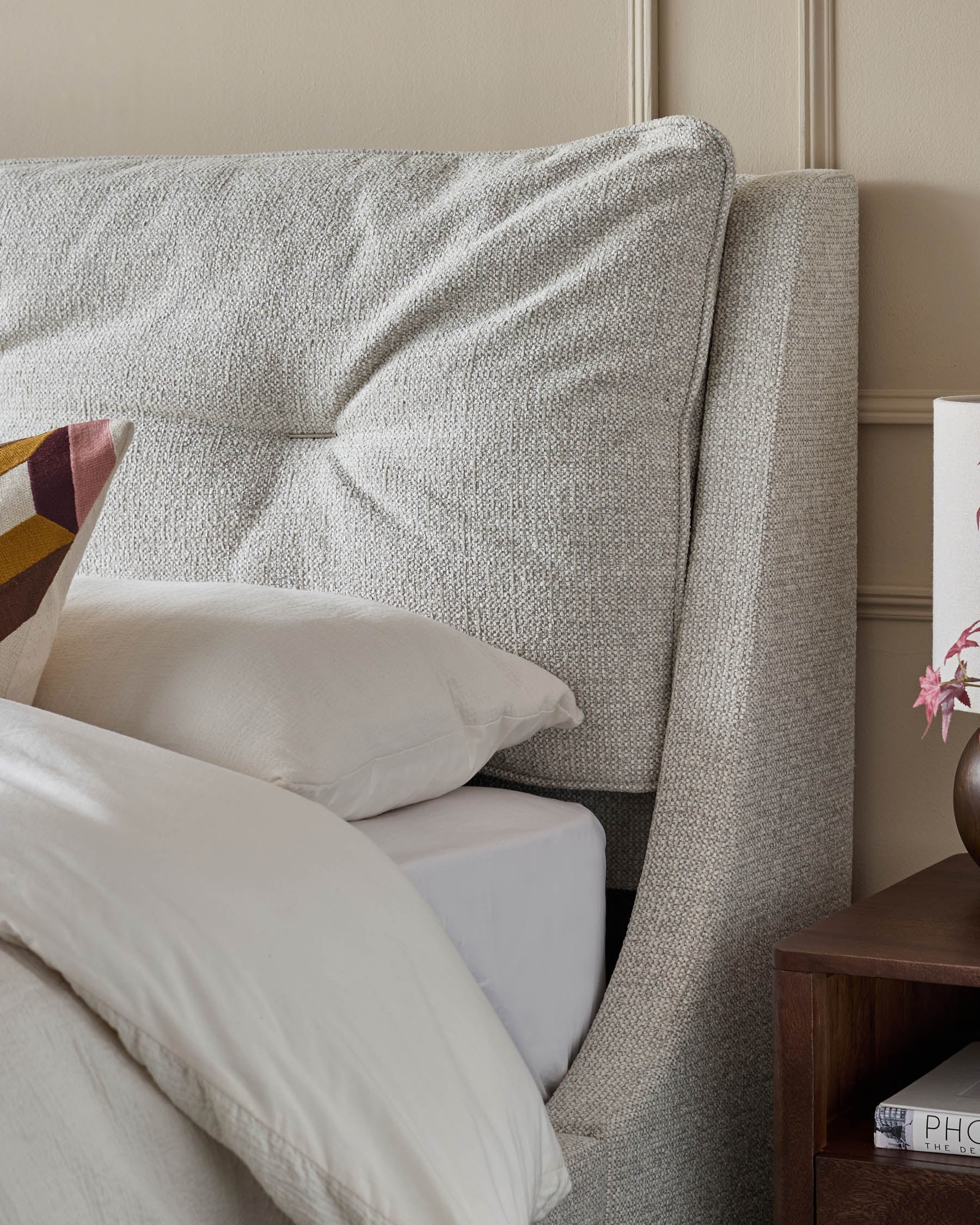 Siesta natural fabric super king ottoman storage bed