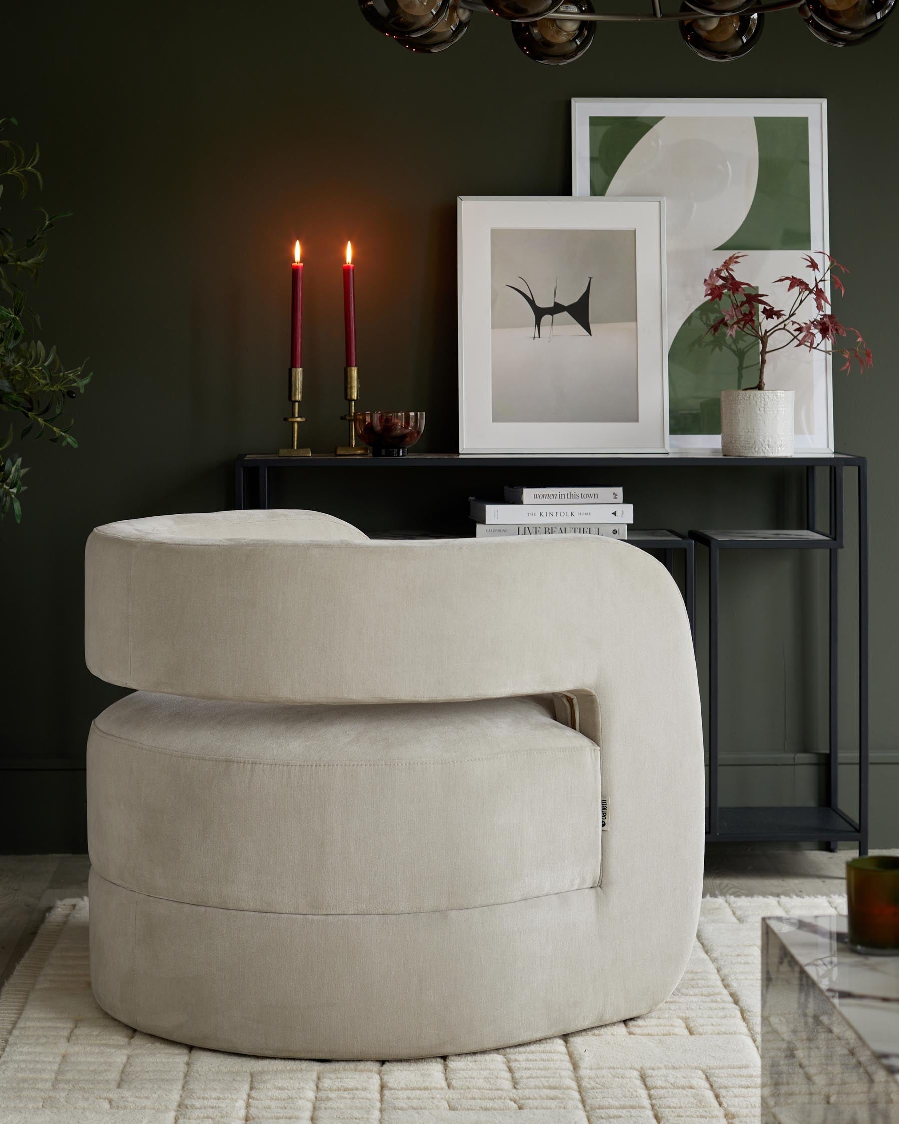 Silas natural grey fabric accent chair