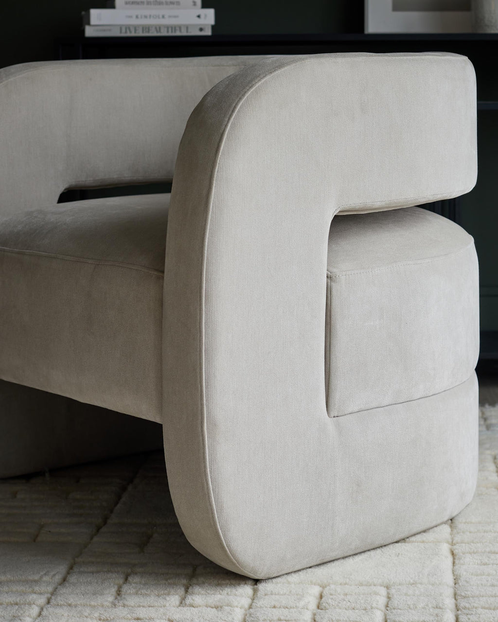 Silas natural grey fabric accent chair