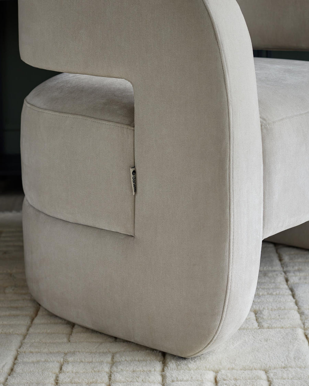 Silas natural grey fabric accent chair