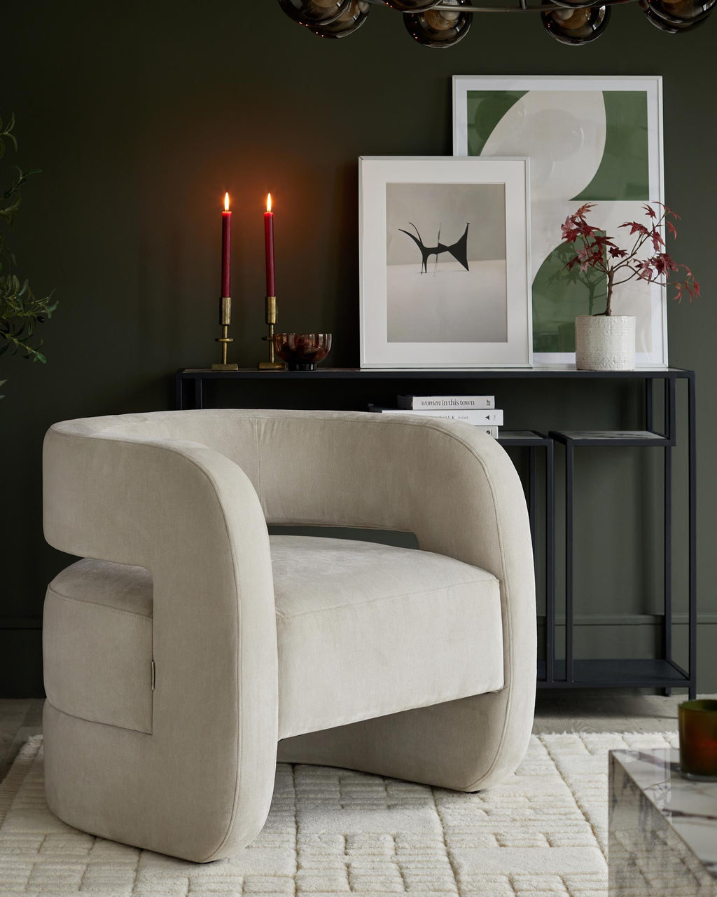 Silas natural grey fabric accent chair