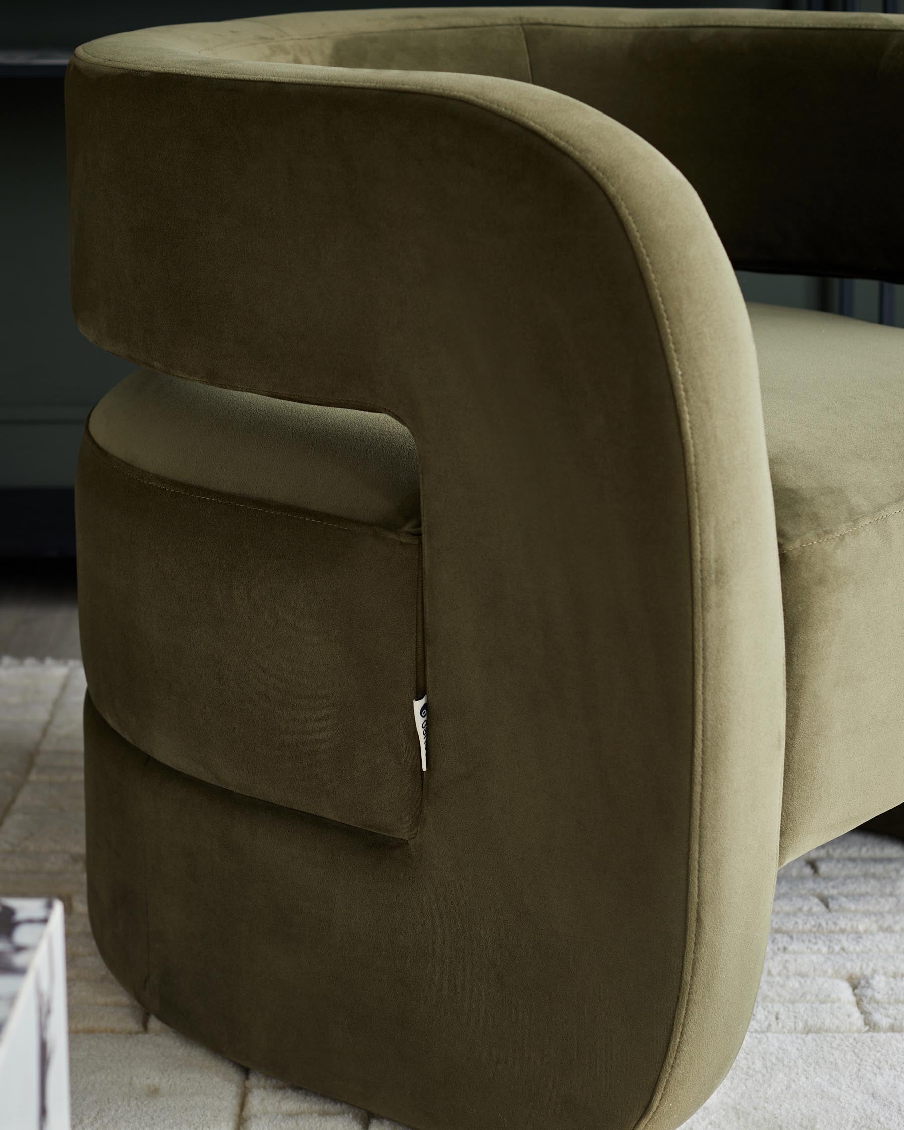 Silas olive green velvet accent chair