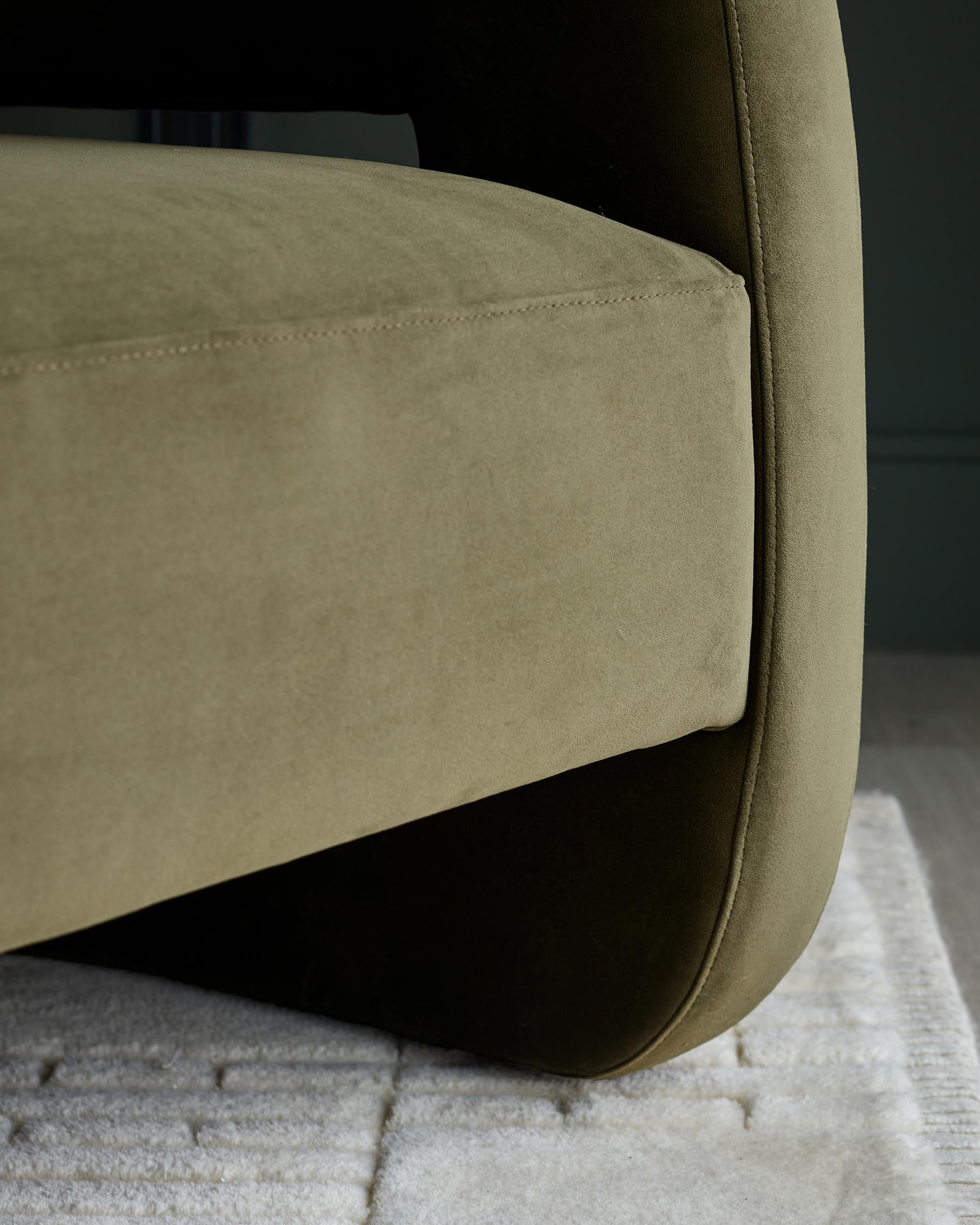 Silas olive green velvet accent chair