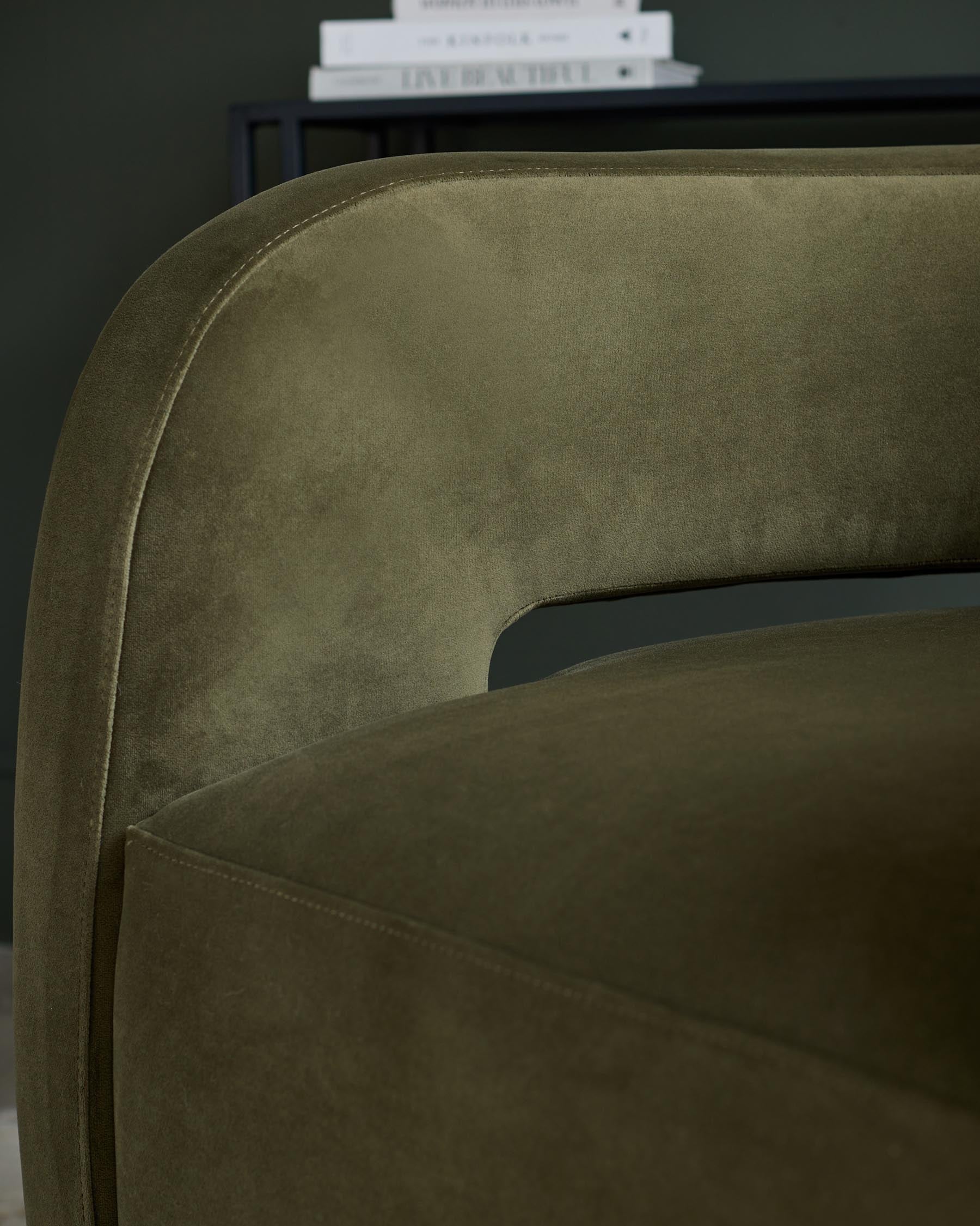 Silas olive green velvet accent chair