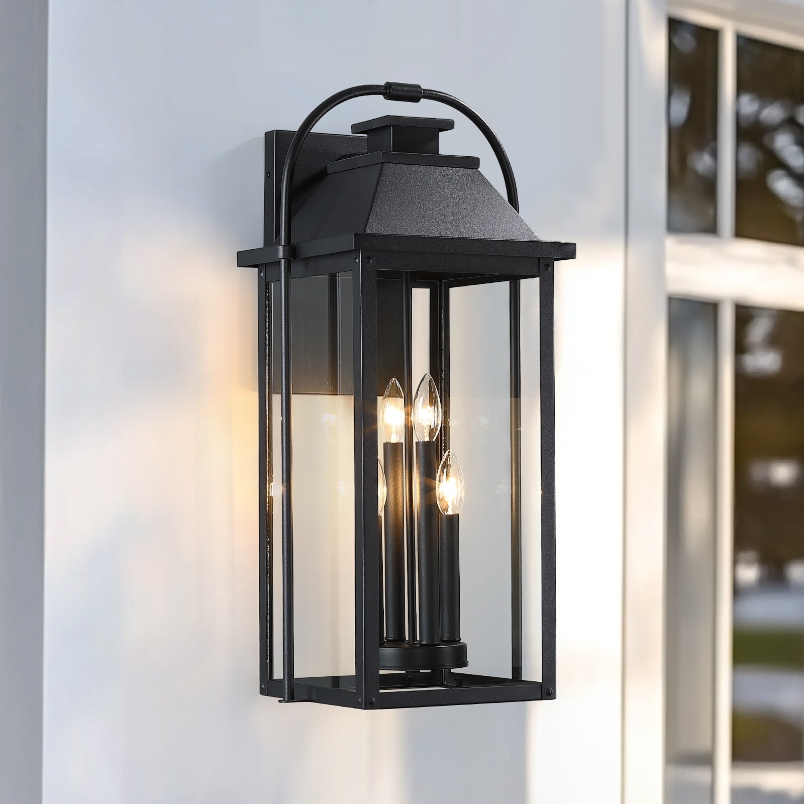 Brits Black Outdoor Wall Lantern Sconce Light