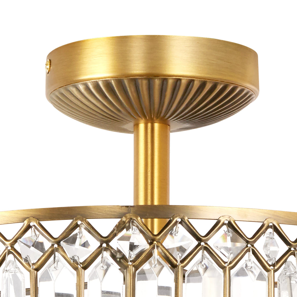 Silver Orchid Furey Bronze/Gold Tiered Glass Semi-flush Lighting Fixture - 14.75L x 14.75W x 15.25H
