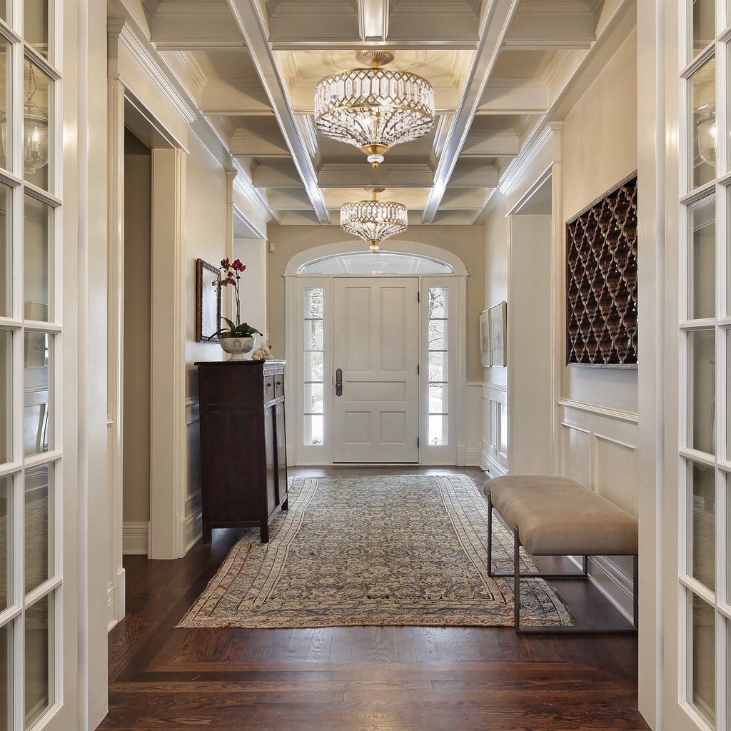 Silver Orchid Furey Bronze/Gold Tiered Glass Semi-flush Lighting Fixture - 14.75L x 14.75W x 15.25H