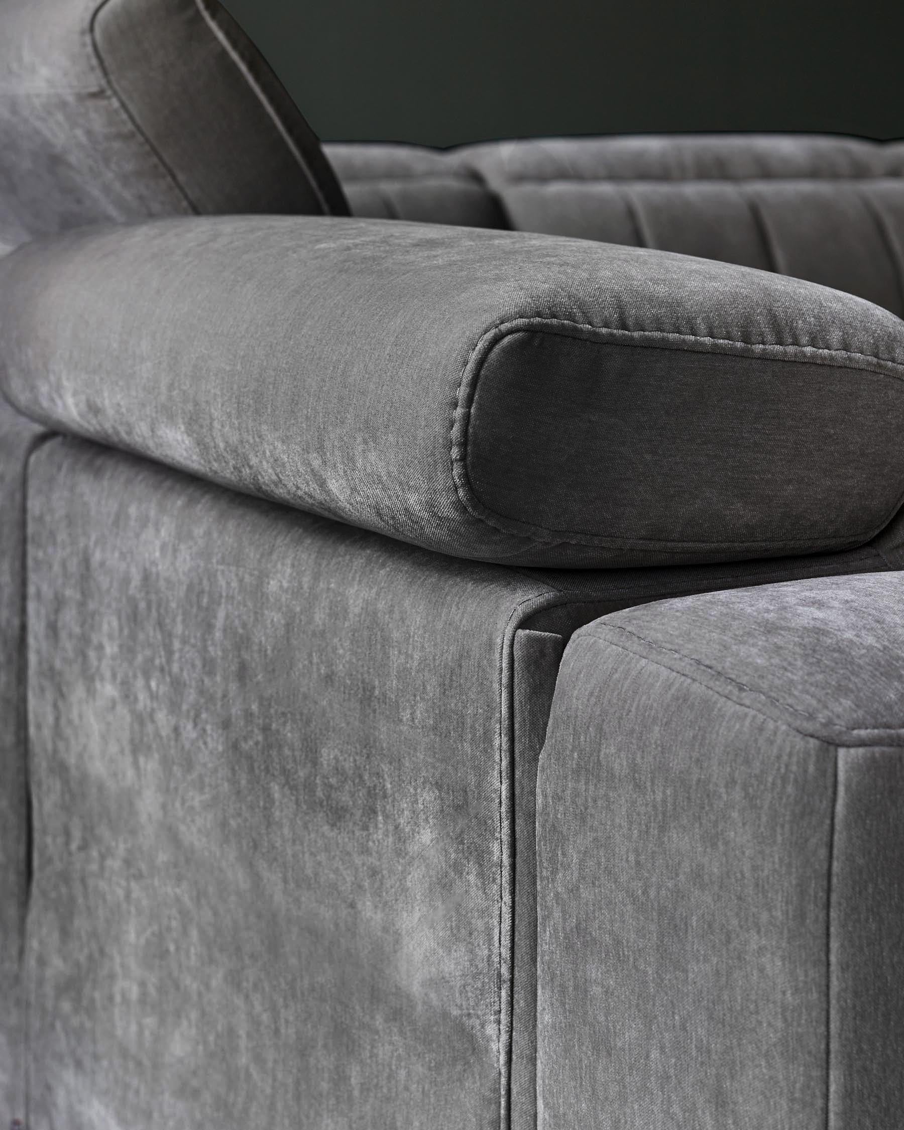 Skye dark grey fabric small corner recliner sofa