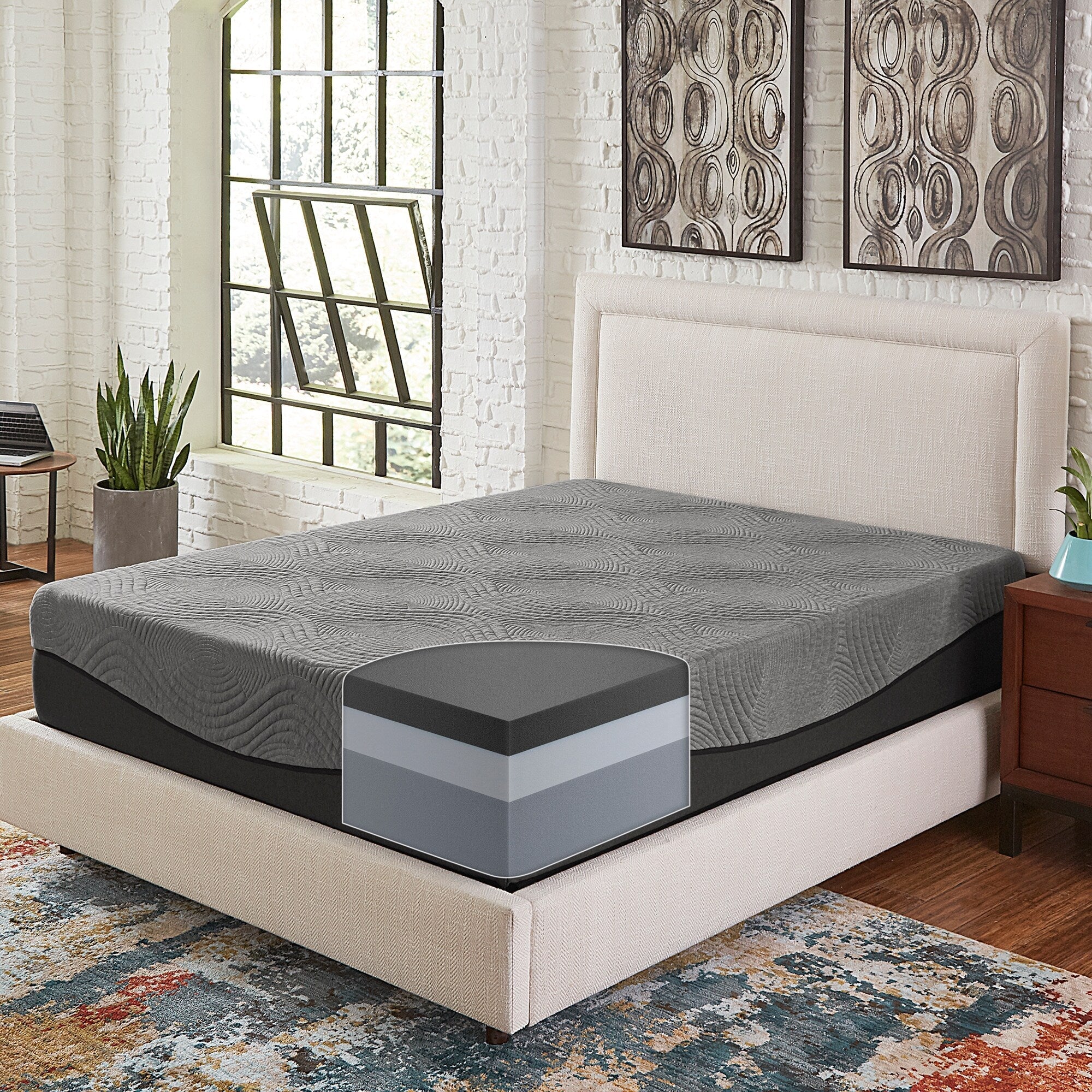 Slumber Solutions Active 12-inch Charcoal Memory Foam Mattress