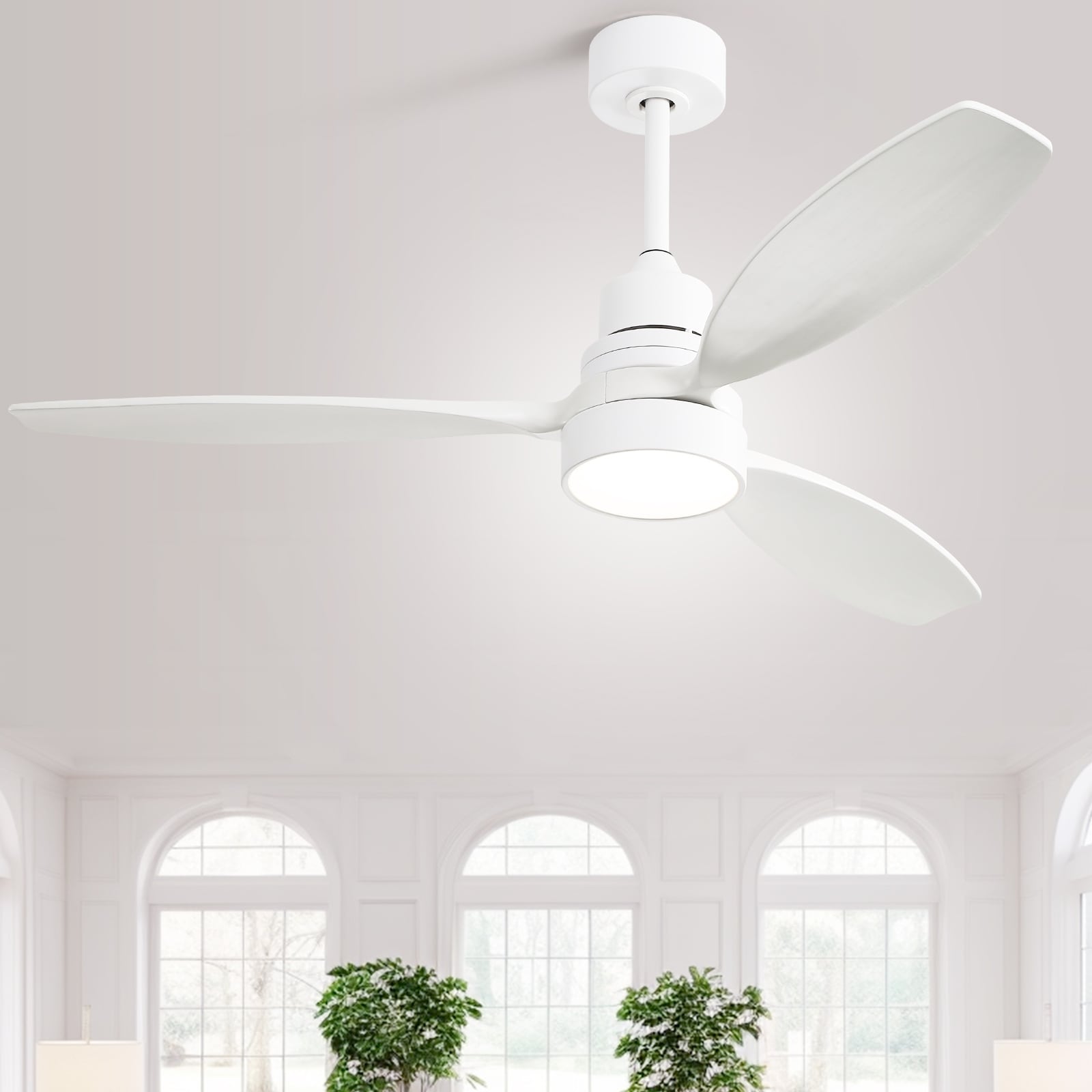 Sofucor 52 Indoor Wood Ceiling Fan Light with Remote, Integrated Light Optional