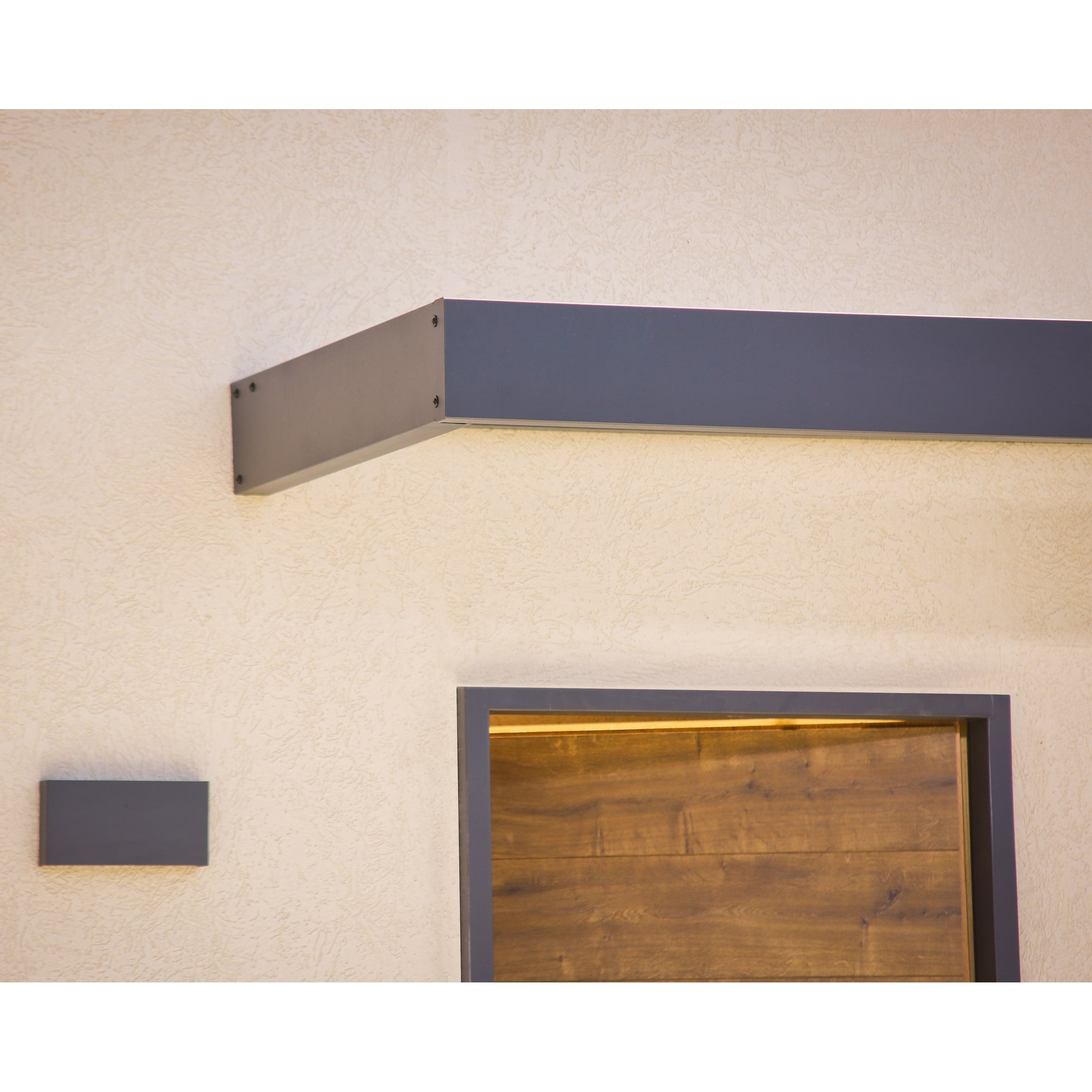 Sophia 3 ft. Grey Clear Door and Window Awning