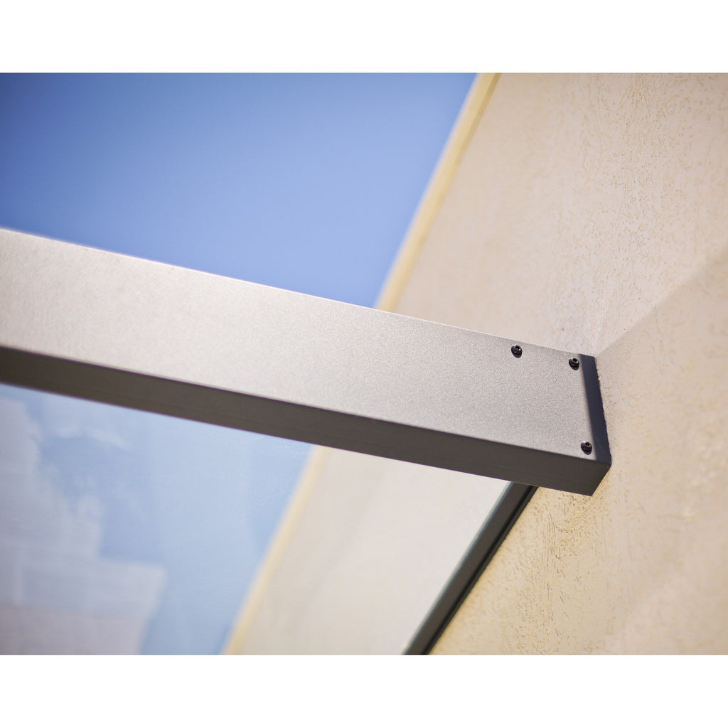 Sophia 3 ft. Grey Clear Door and Window Awning