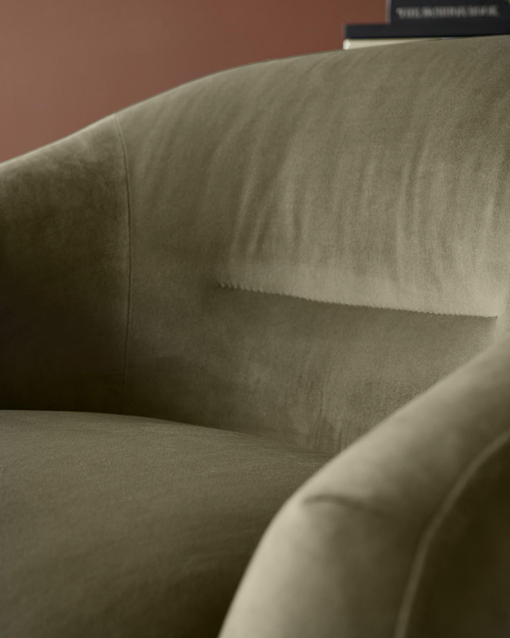 Soren olive green velvet swivel accent chair