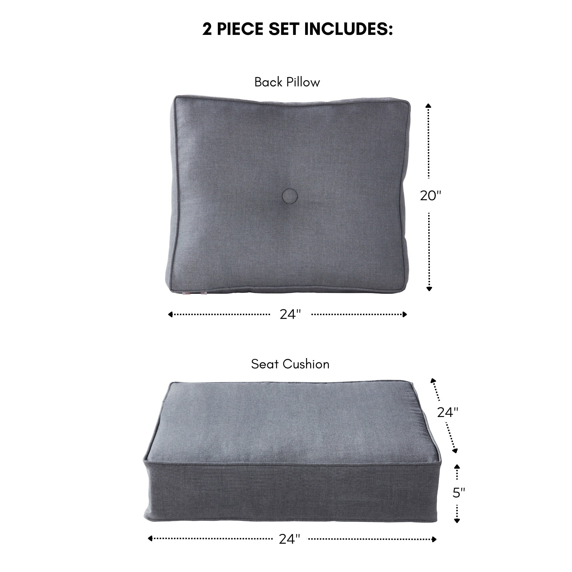 Sunbrella 2-Piece Premium Deep Seat Outdoor Cushion Set