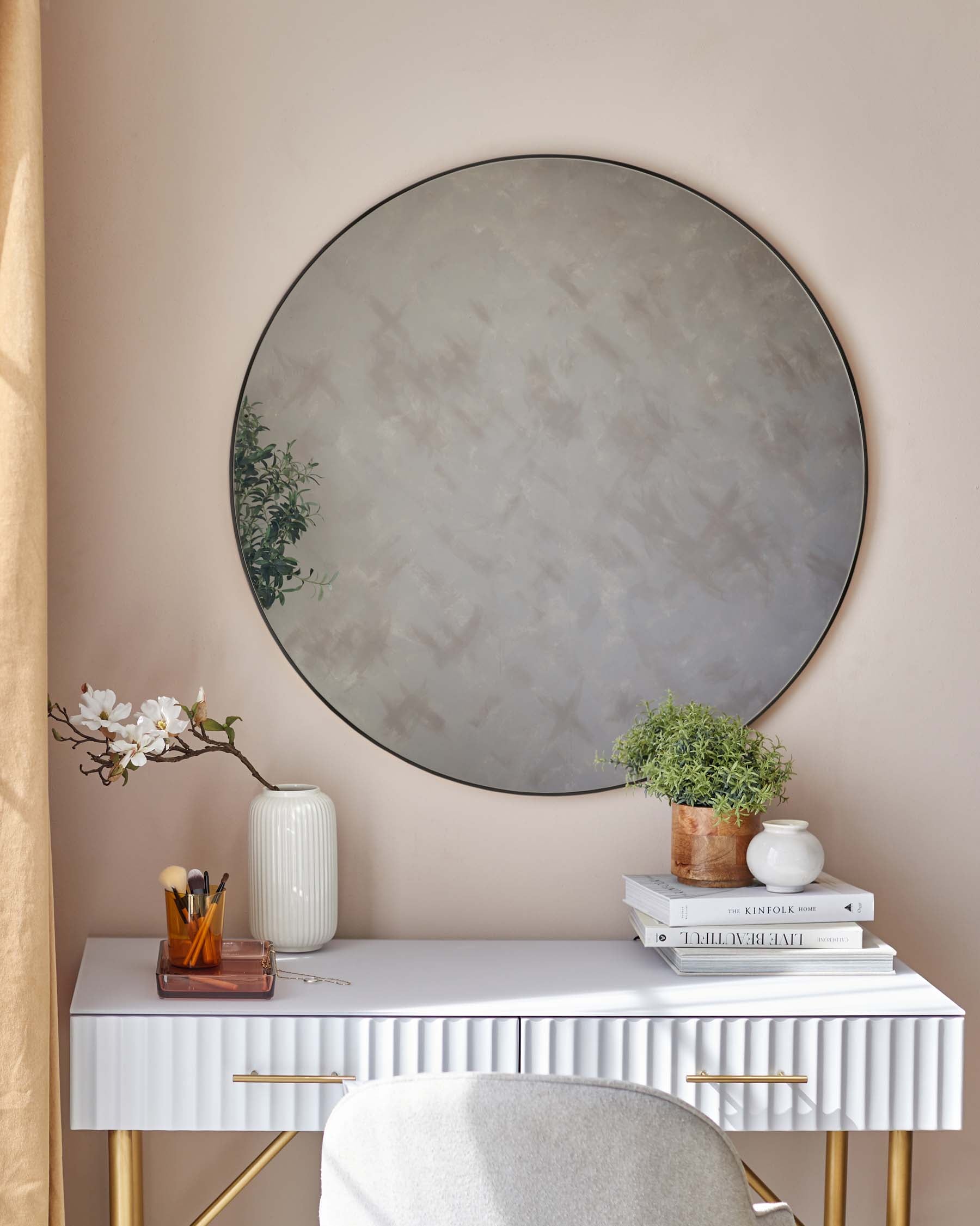 Tait Large Round Wall Mirror Black
