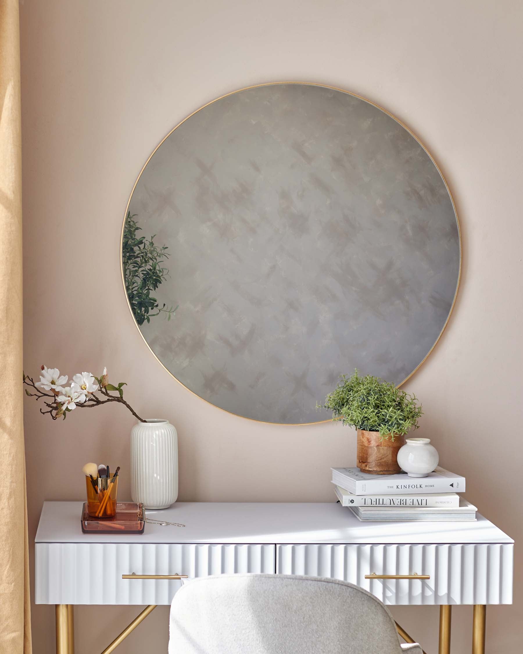 Tait Large Round Wall Mirror Gold