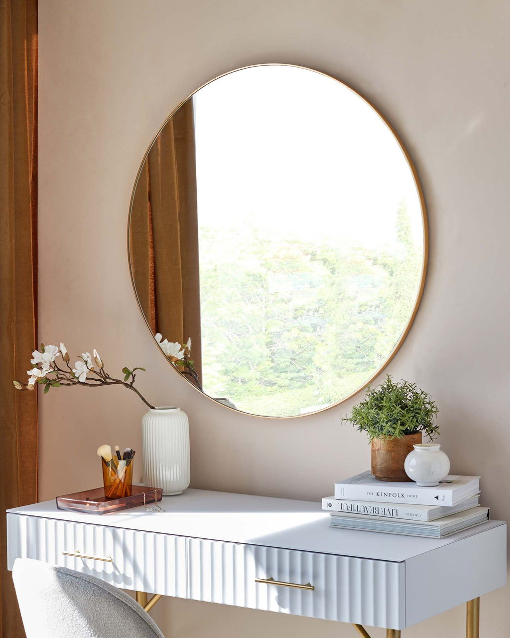 Tait Large Round Wall Mirror Gold