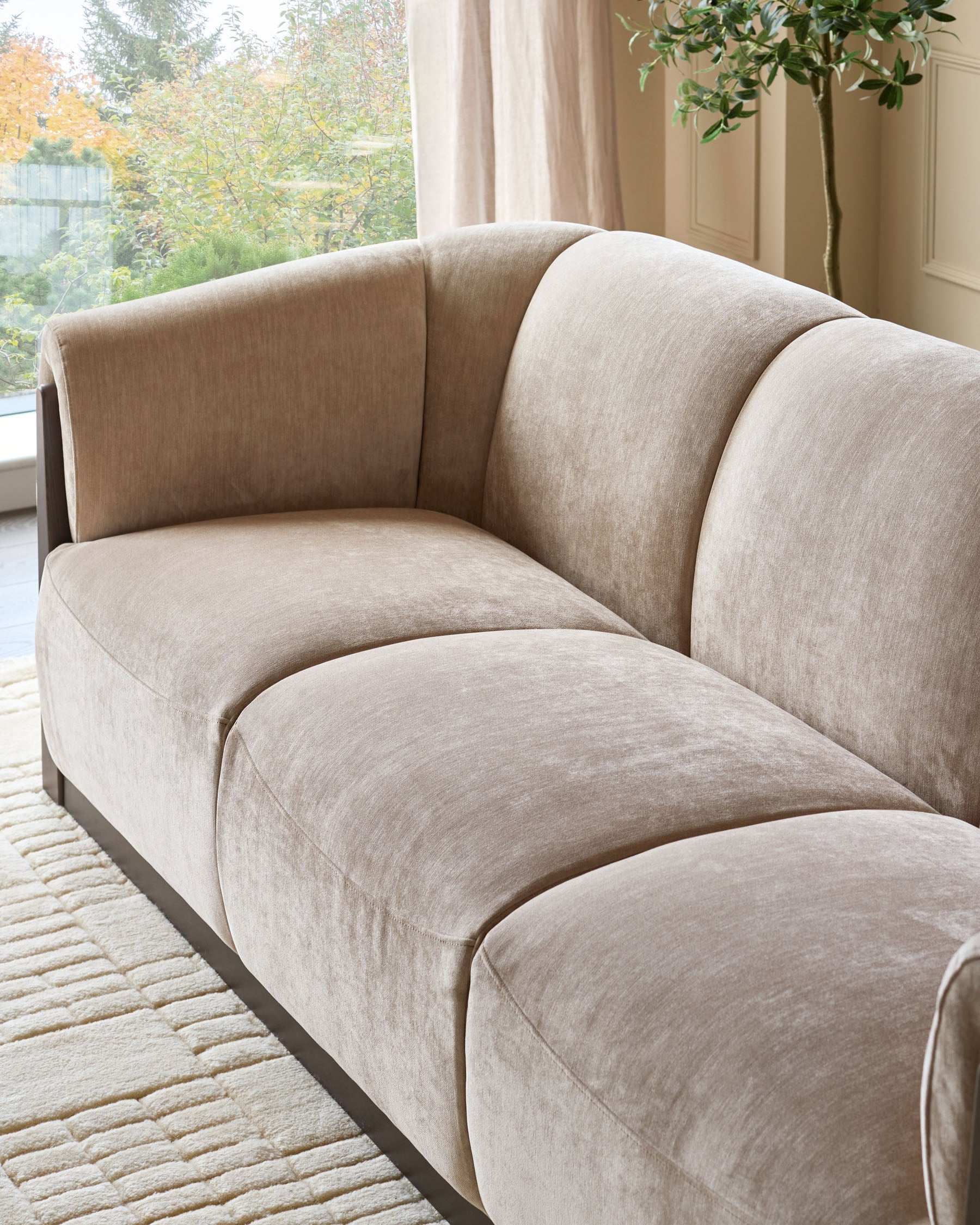 Teagan champagne velvet 3 seater sofa